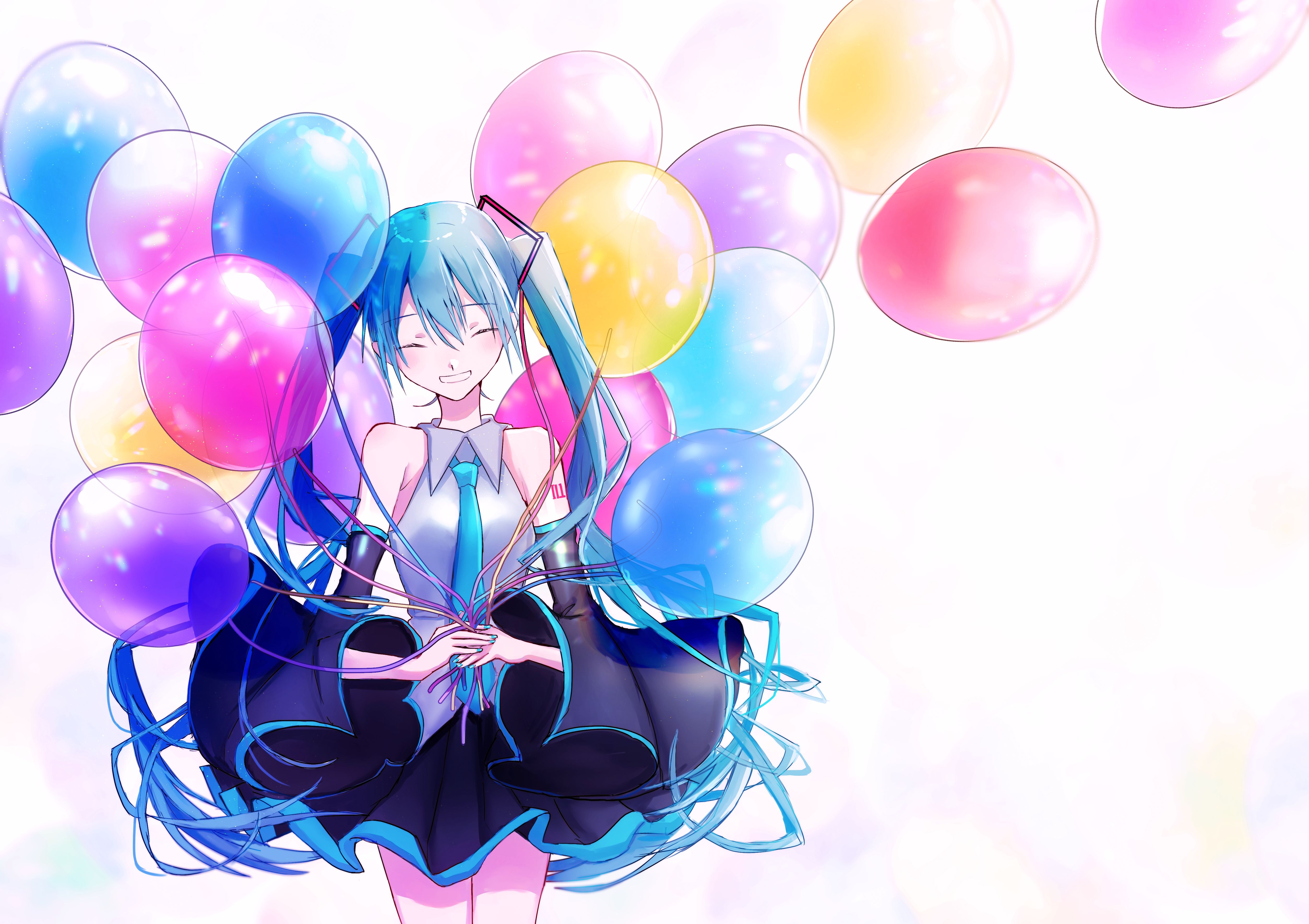 Free download wallpaper Anime, Balloon, Vocaloid, Hatsune Miku on your PC desktop