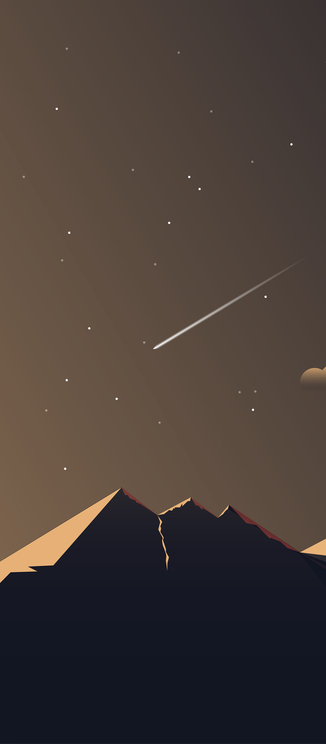 Download mobile wallpaper Night, Mountain, Artistic, Minimalist for free.