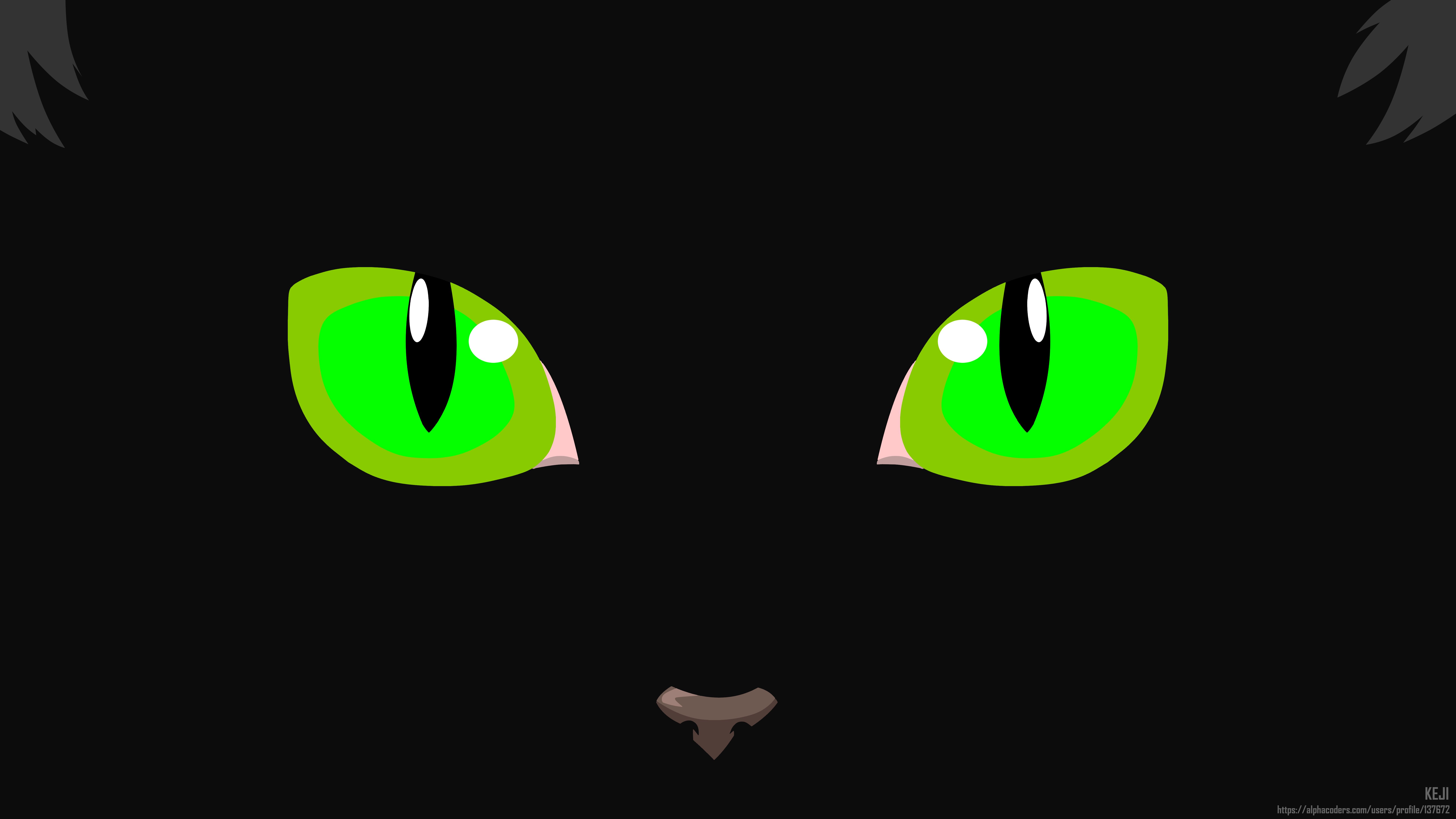 Download mobile wallpaper Cat, Animal, Artistic, Eye, Minimalist for free.