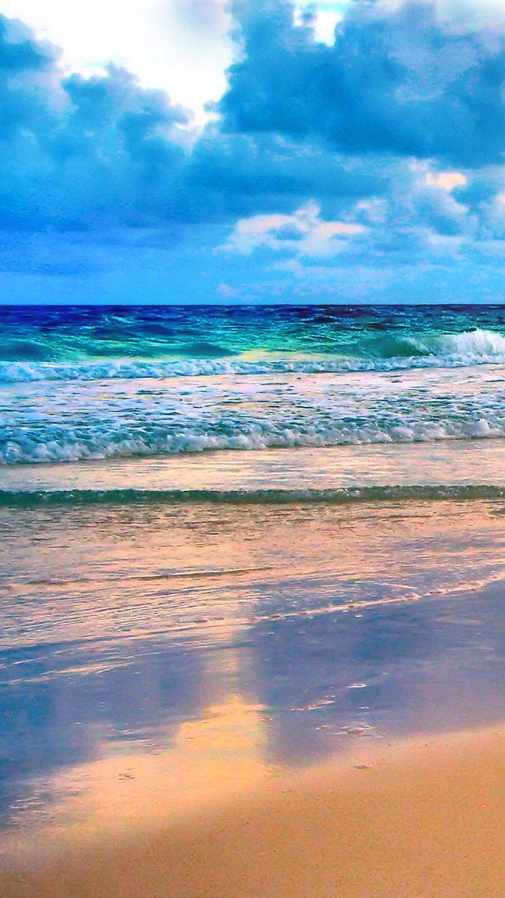Descarga gratuita de fondo de pantalla para móvil de Mar, Playa, Horizonte, Nube, Ola, Tierra/naturaleza.