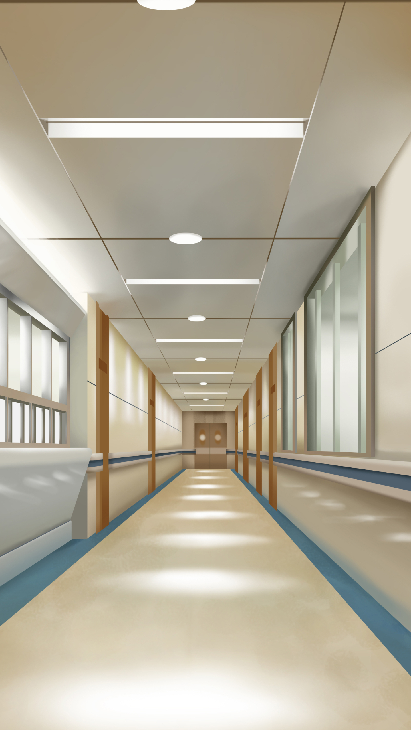 hospital, anime, original, hallway