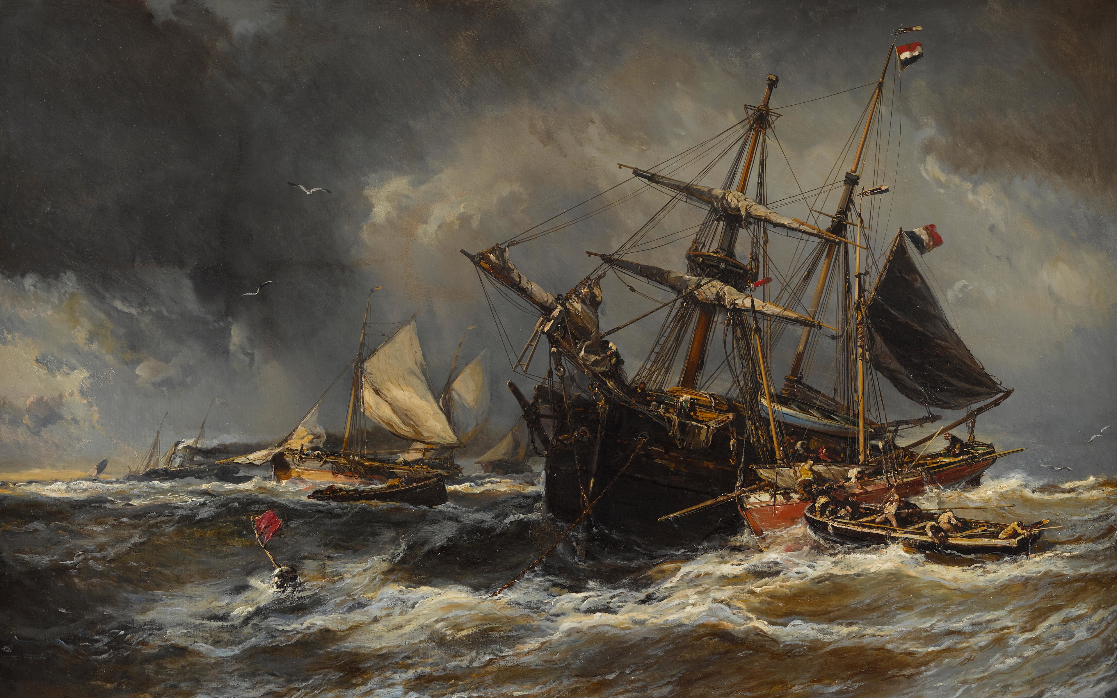 Download mobile wallpaper Painting, Ship, Artistic for free.