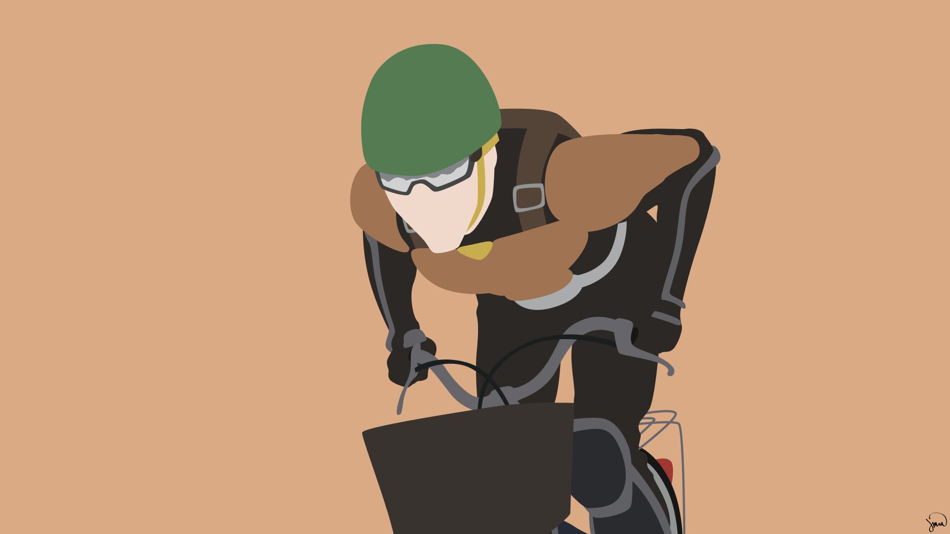 Download mobile wallpaper Anime, Helmet, Bicycle, Glasses, Glove, Minimalist, One Punch Man, Mumen Rider for free.