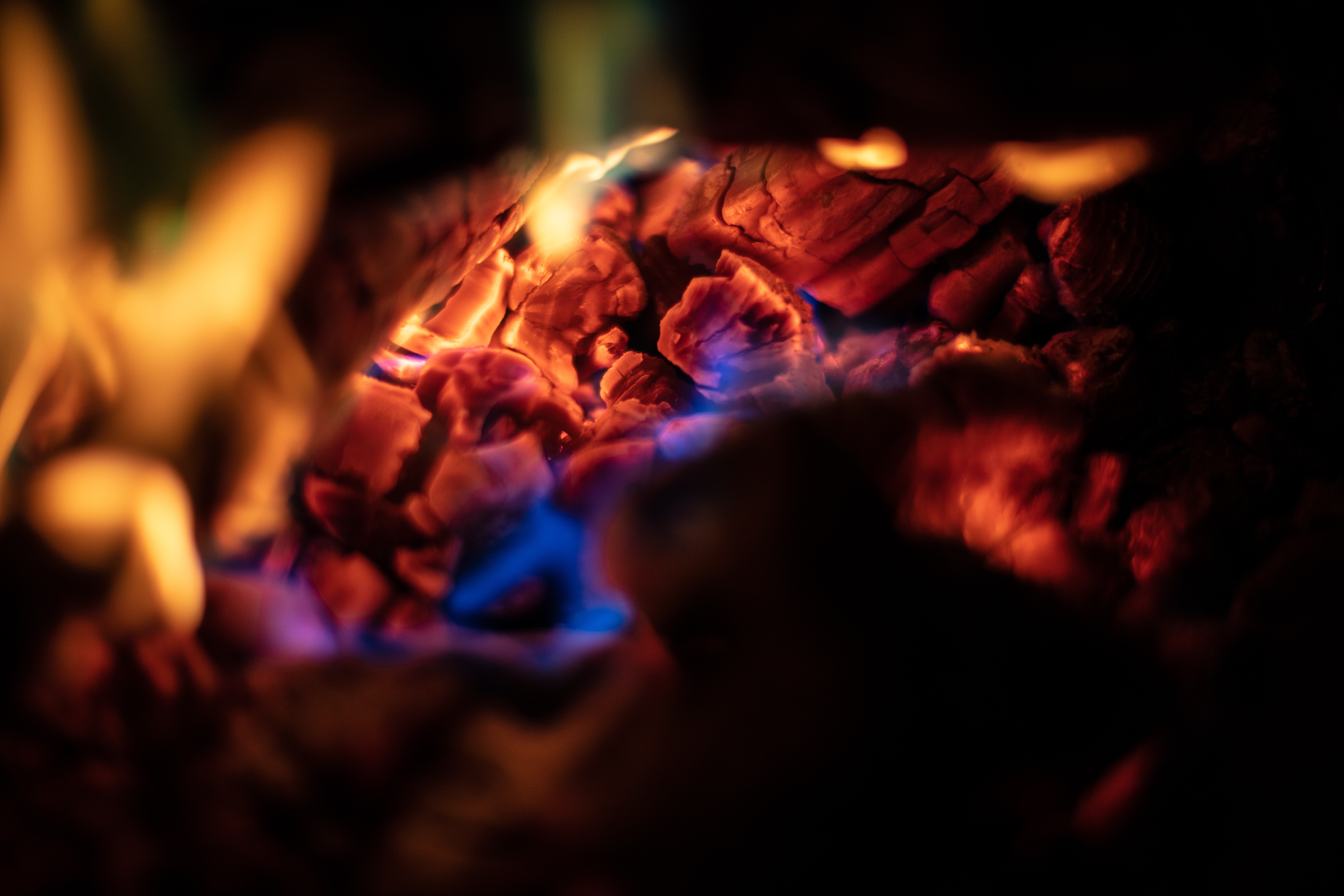 fire, coals, macro, dark 1080p