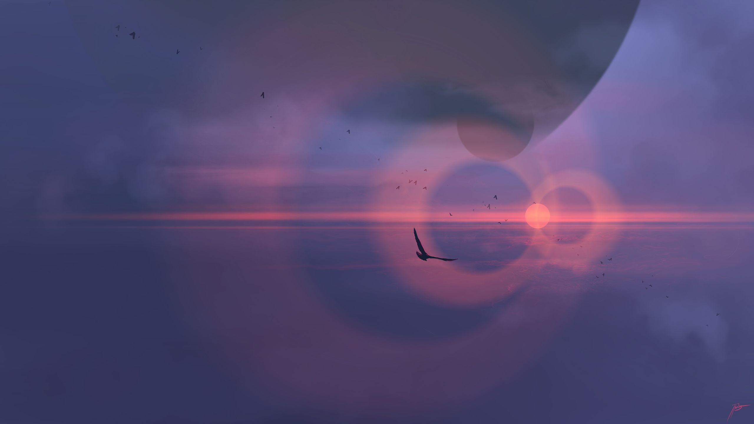 Free download wallpaper Sunset, Sky, Artistic on your PC desktop