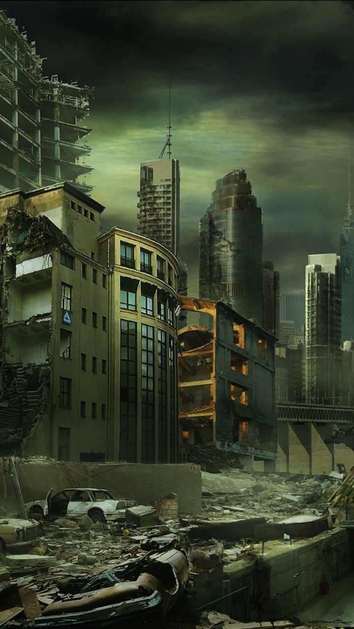 Скачать картинку Город, Апокалипсис, Научная Фантастика, Постапокалиптика в телефон бесплатно.