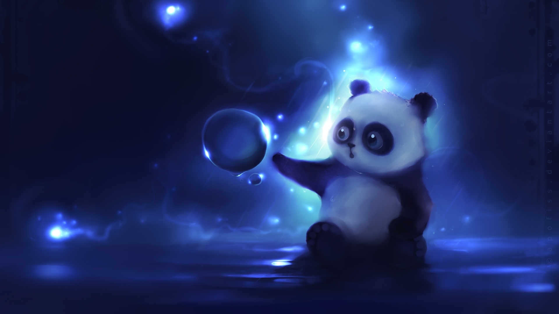 38685 Hintergrundbild herunterladen pandas, bilder, tiere, blau - Bildschirmschoner und Bilder kostenlos