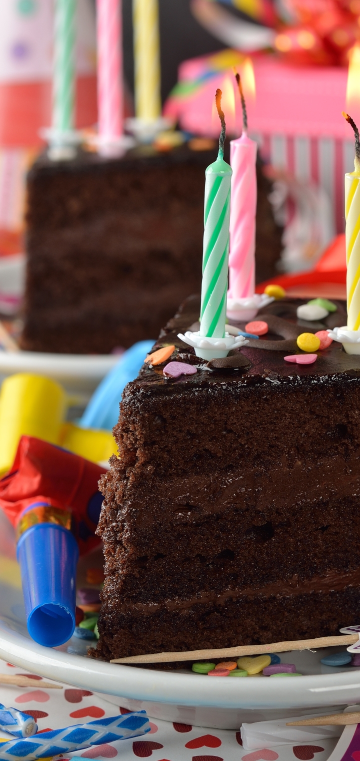 無料モバイル壁紙チョコレート, キャンドル, ケーキ, 誕生日, ホリデーをダウンロードします。