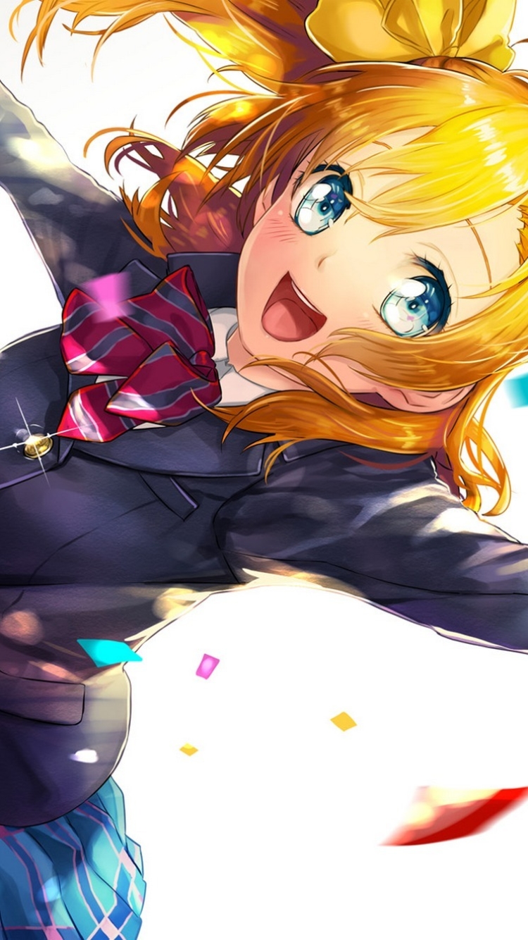 Handy-Wallpaper Blond, Blaue Augen, Blondinen, Schuluniform, Animes, Honoka Kousaka, Liebesleben! kostenlos herunterladen.