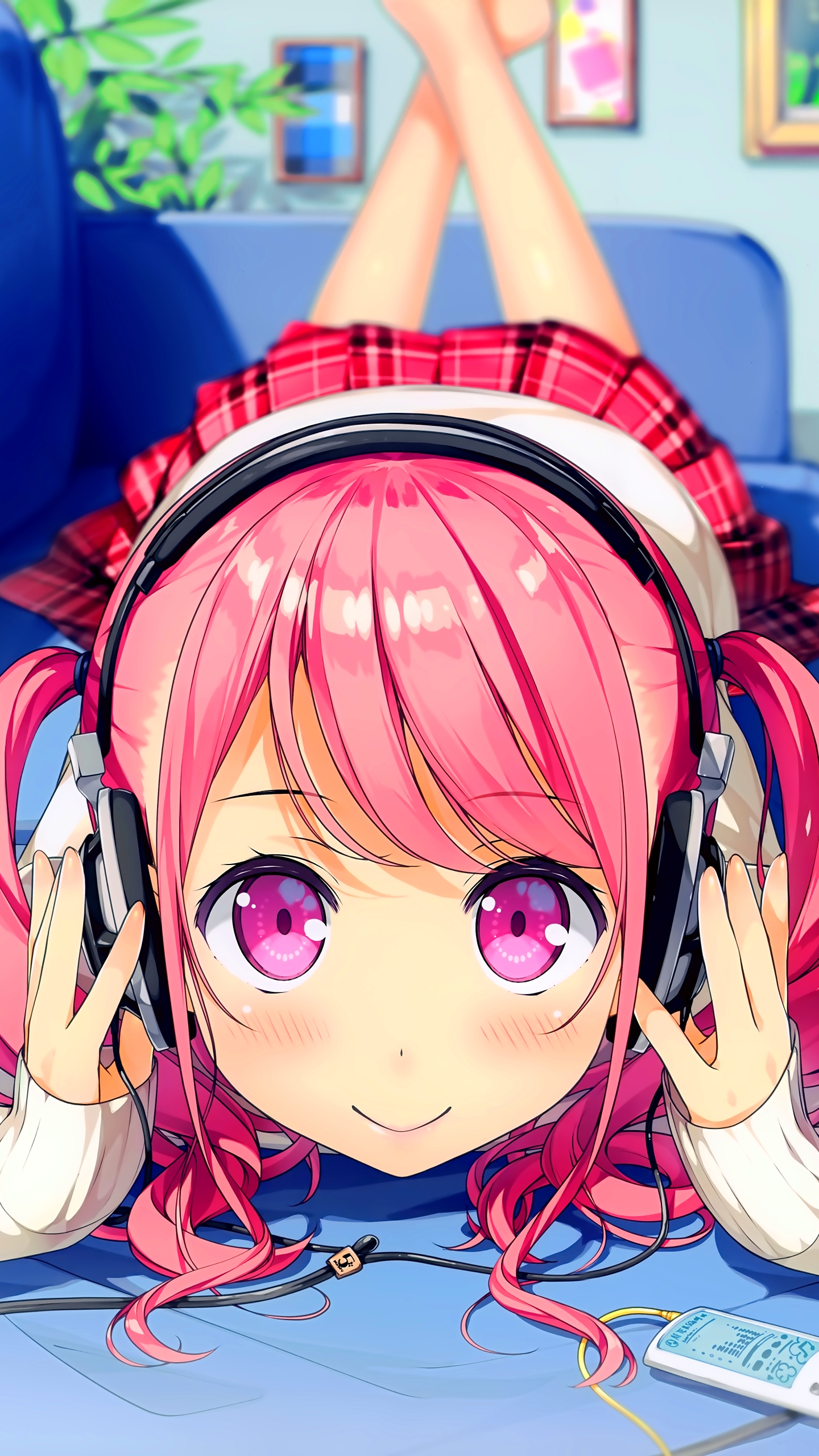 Download mobile wallpaper Anime, Headphones for free.