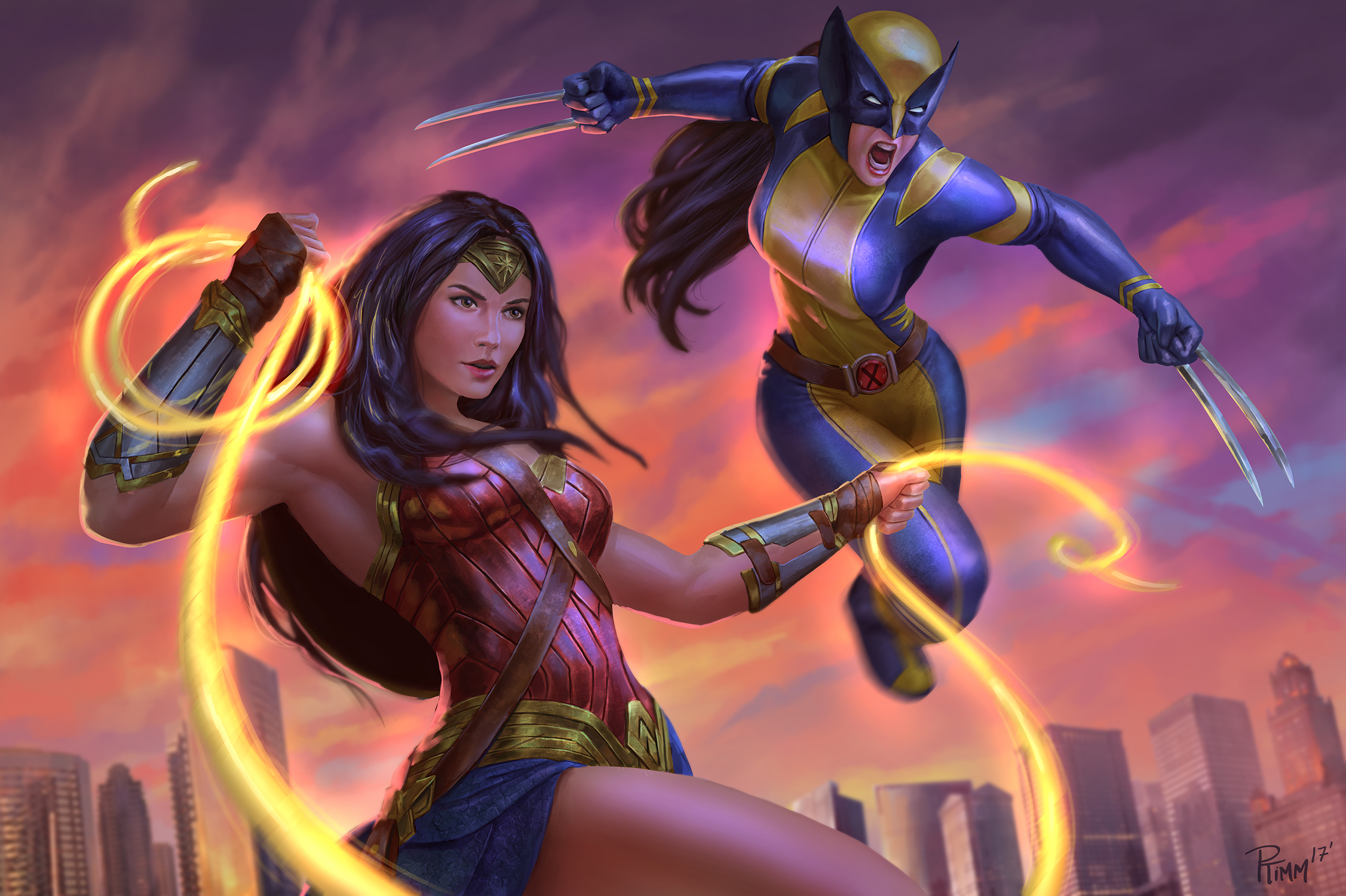 Download mobile wallpaper Crossover, Comics, Dc Comics, Woman Warrior, Wonder Woman, X 23 for free.