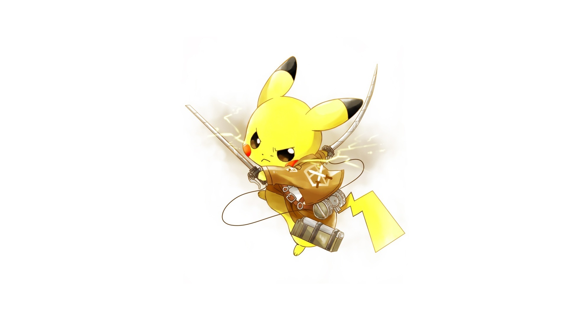 Handy-Wallpaper Pokémon, Crossover, Pikachu, Animes, Shingeki Kein Kyojin, Angriff Auf Titan kostenlos herunterladen.
