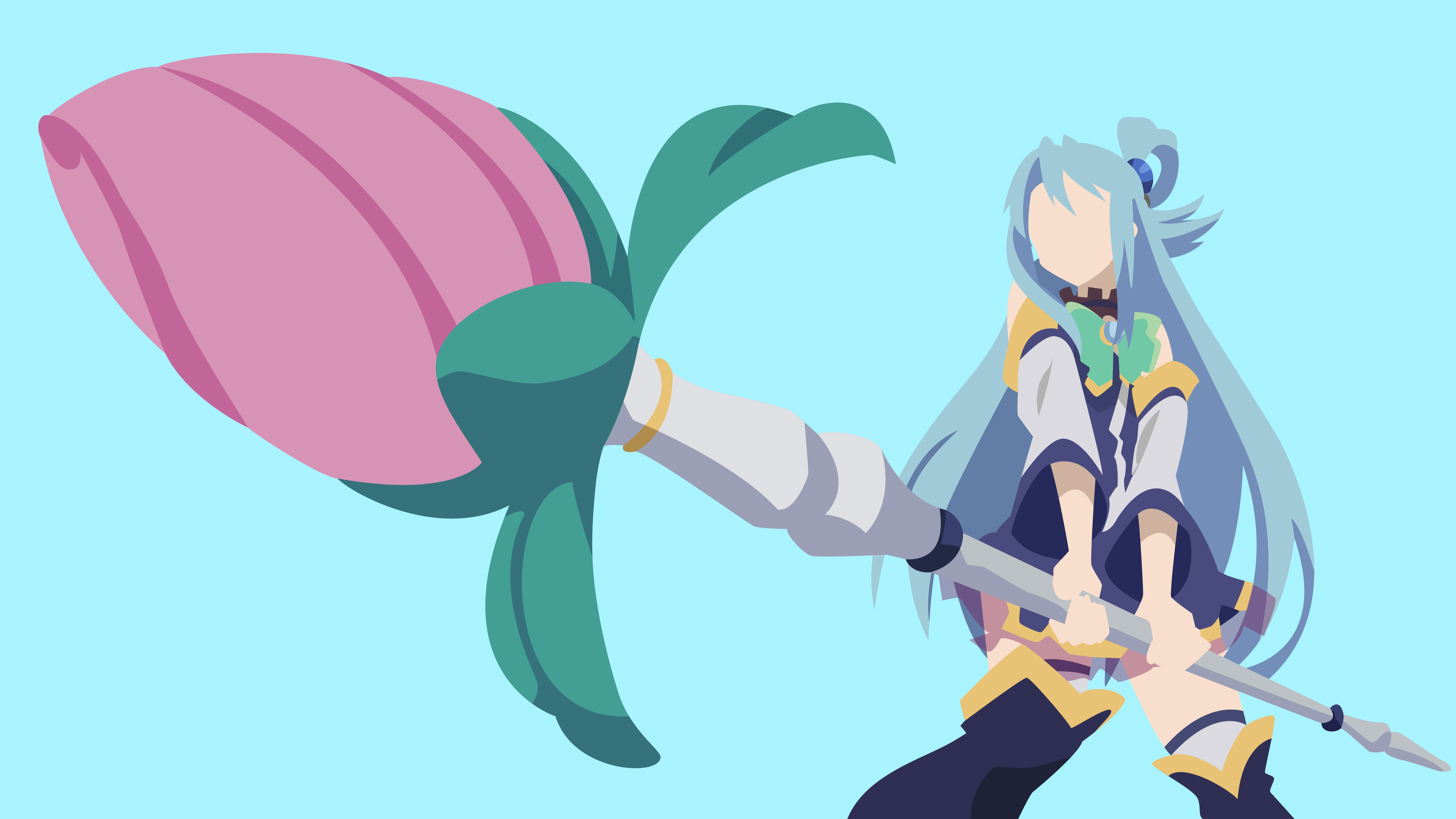 Handy-Wallpaper Minimalistisch, Animes, Konosuba: God's Blessing On This Wonderful World!, Aqua (Konosuba) kostenlos herunterladen.