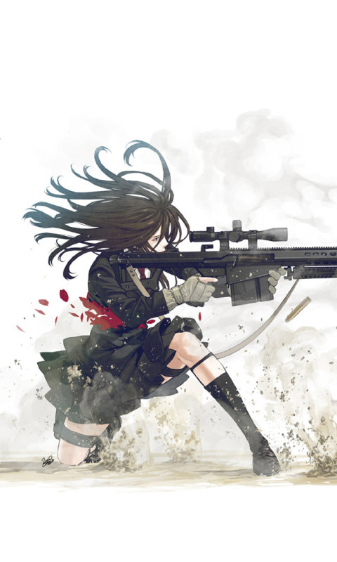 Download mobile wallpaper Anime, Military, Sniper for free.