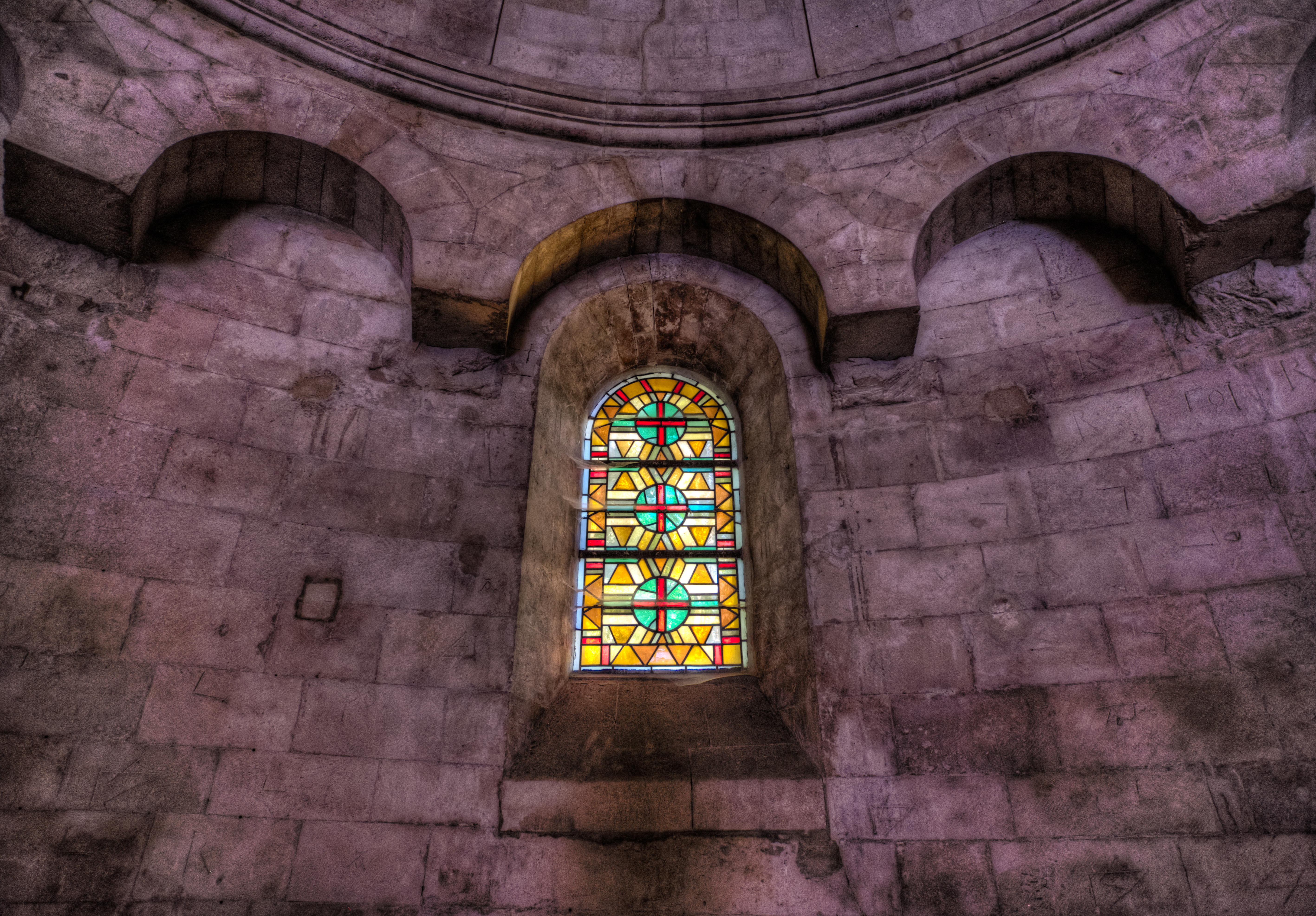 stained glass, architecture, miscellanea, miscellaneous, window, curtain wall