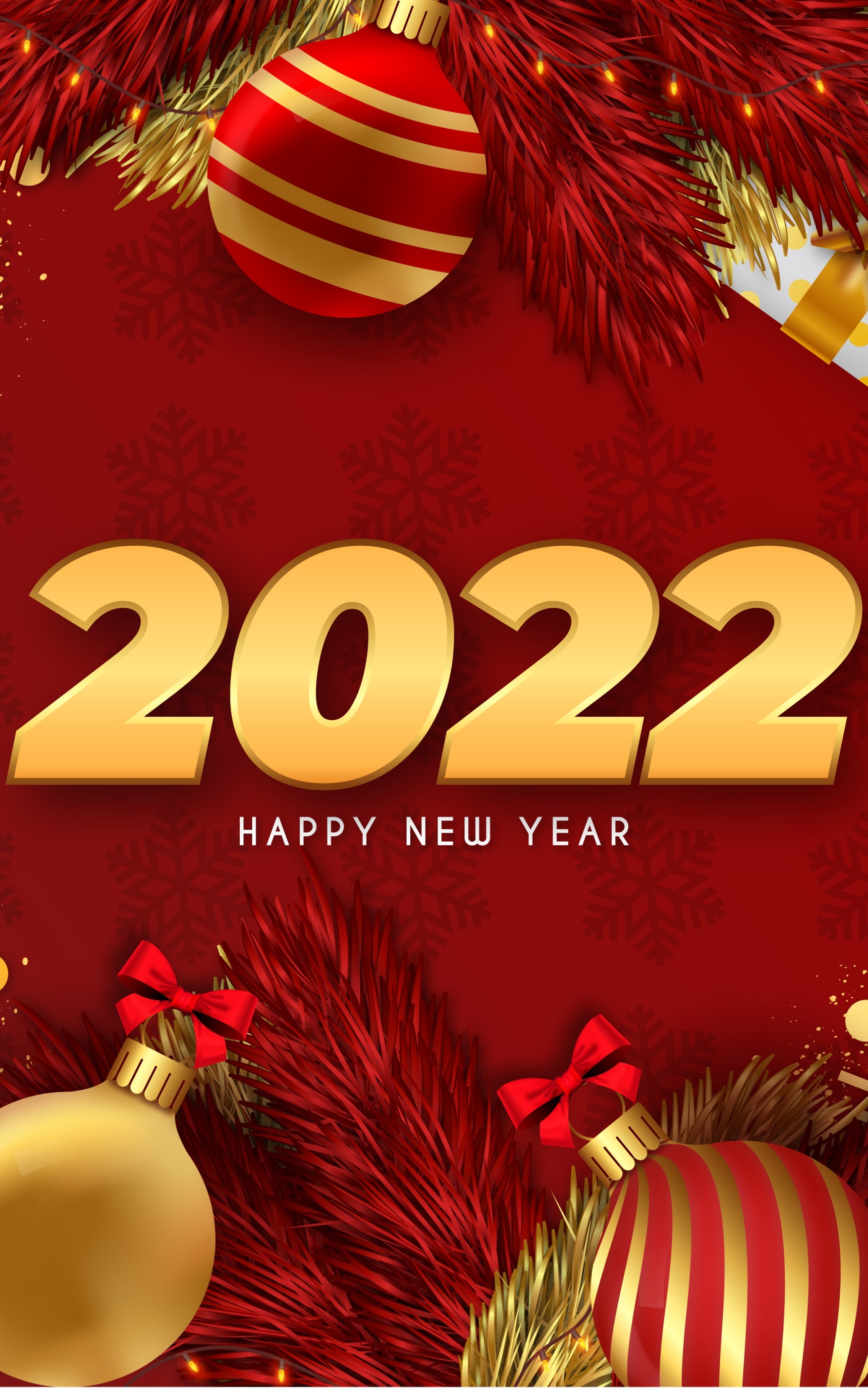 Download mobile wallpaper Holiday, Christmas Ornaments, Happy New Year, New Year 2022 for free.