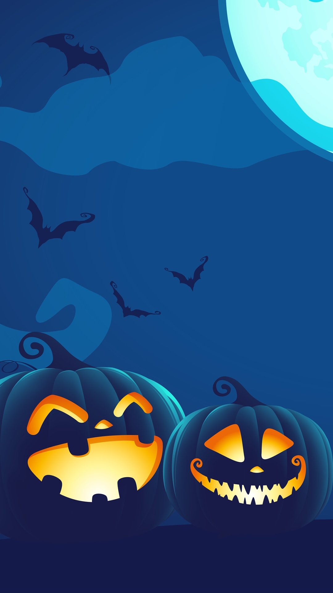 Download mobile wallpaper Halloween, Night, Moon, Holiday, Jack O' Lantern for free.