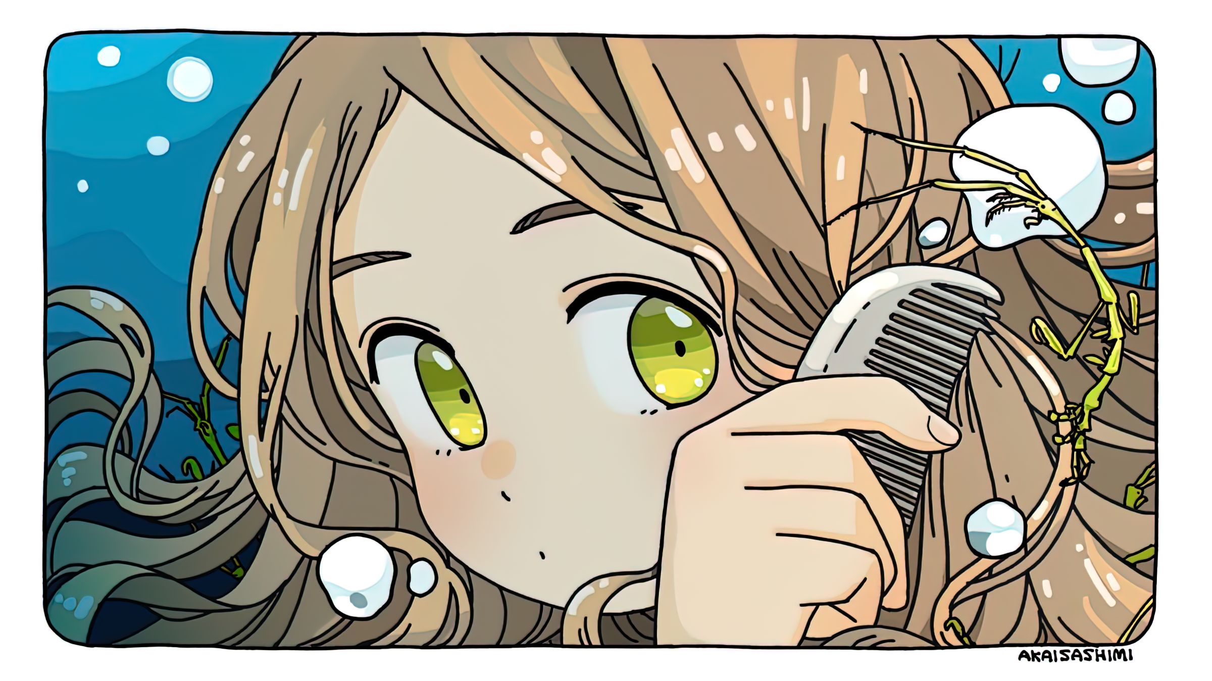 Download mobile wallpaper Anime, Girl, Blonde, Yellow Eyes, Long Hair for free.