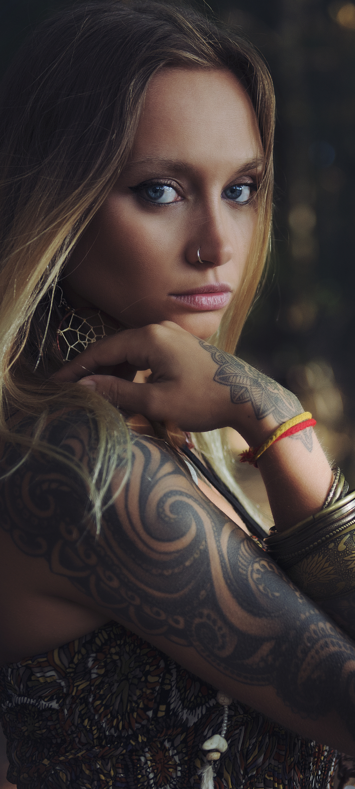 Download mobile wallpaper Tattoo, Blonde, Model, Women for free.