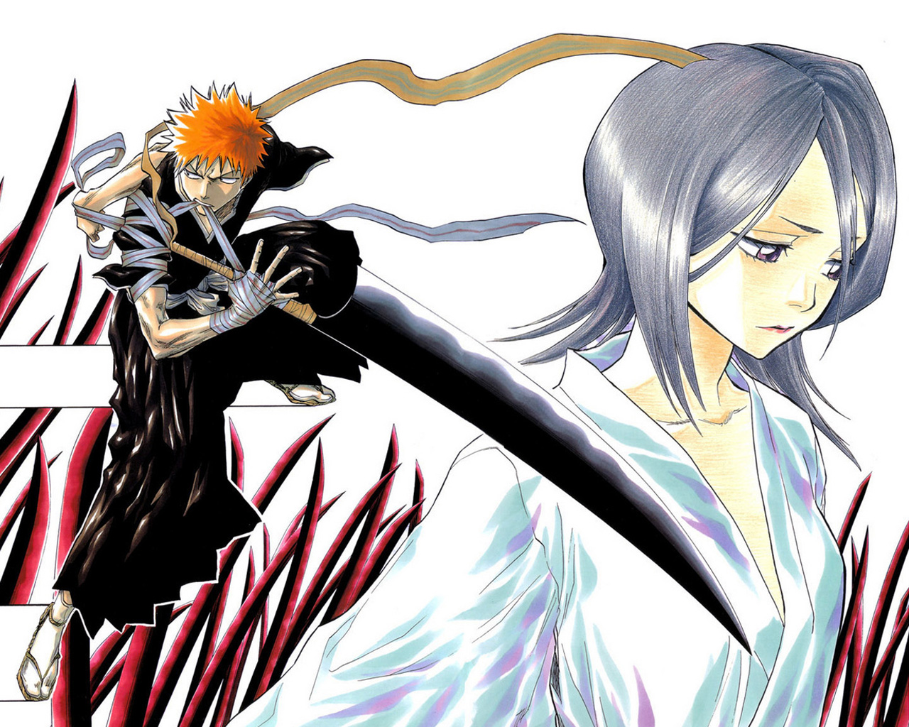 Download mobile wallpaper Anime, Bleach, Rukia Kuchiki, Ichigo Kurosaki for free.