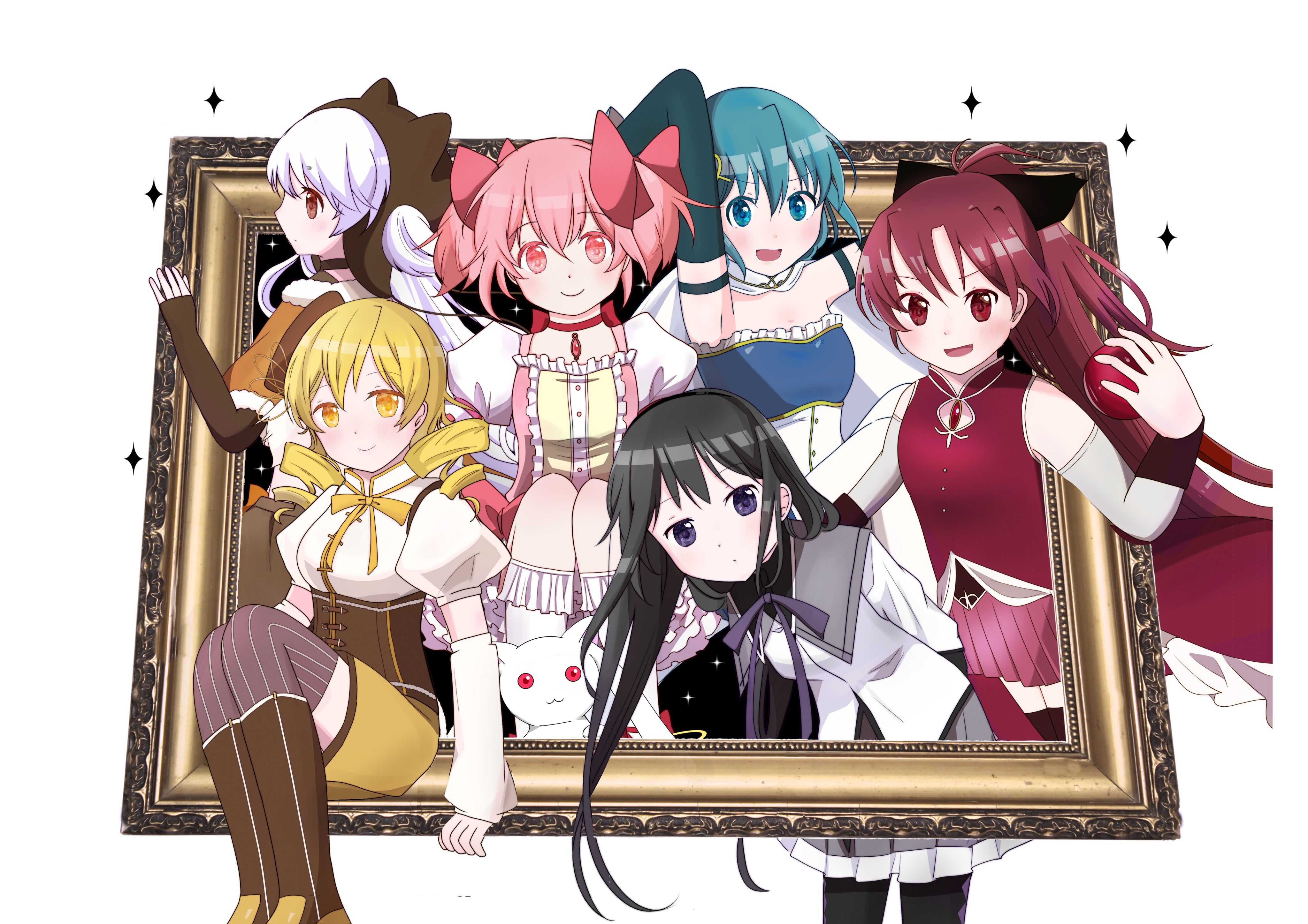 Baixe gratuitamente a imagem Anime, Kyōko Sakura, Mahô Shôjo Madoka Magika: Puella Magi Madoka Magica, Homura Akemi, Madoka Kaname, Mami Tomoe, Sayaka Miki, Momoe Nagisa na área de trabalho do seu PC
