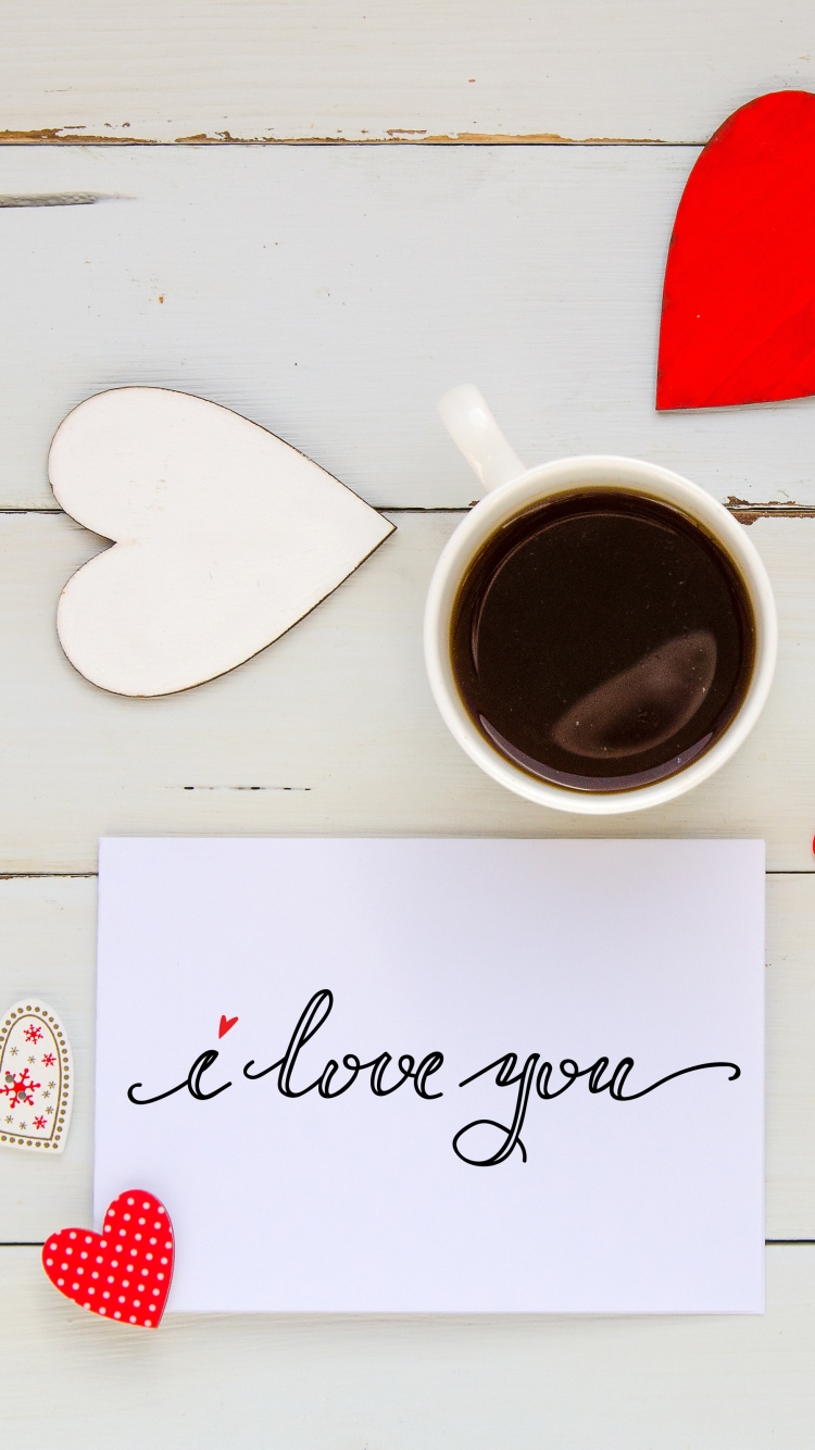 Download mobile wallpaper Valentine's Day, Love, Coffee, Cup, Holiday, Heart, Romantic for free.