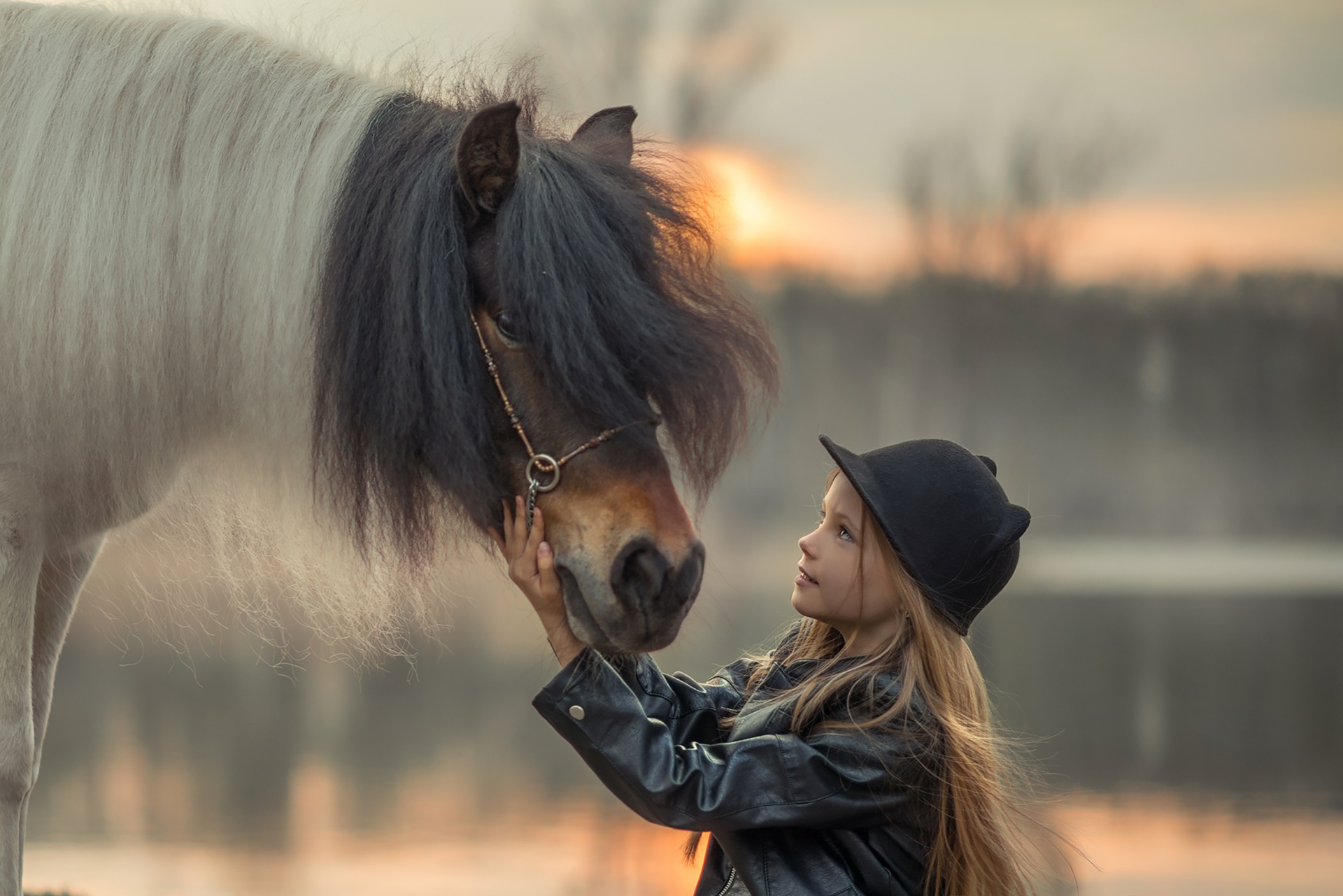 PCデスクトップに馬, 帽子, 子, 写真撮影, 被写界深度画像を無料でダウンロード