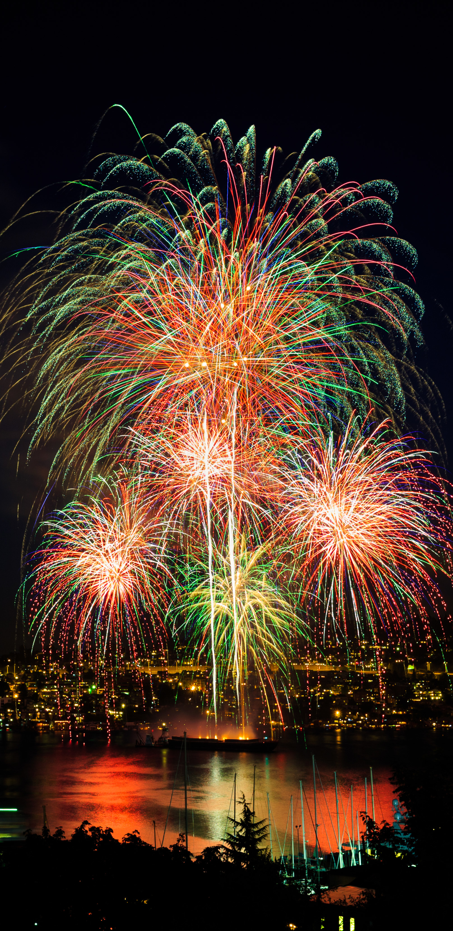 Download mobile wallpaper Night, Fireworks, Photography for free.