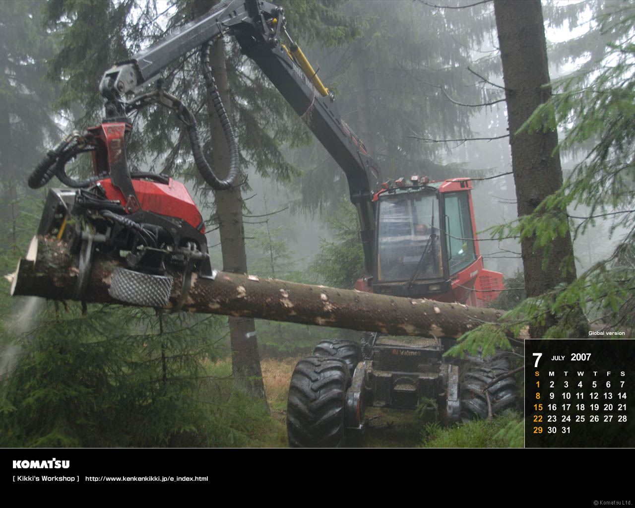 Télécharger des fonds d'écran Ébrancheuse Komatsu HD