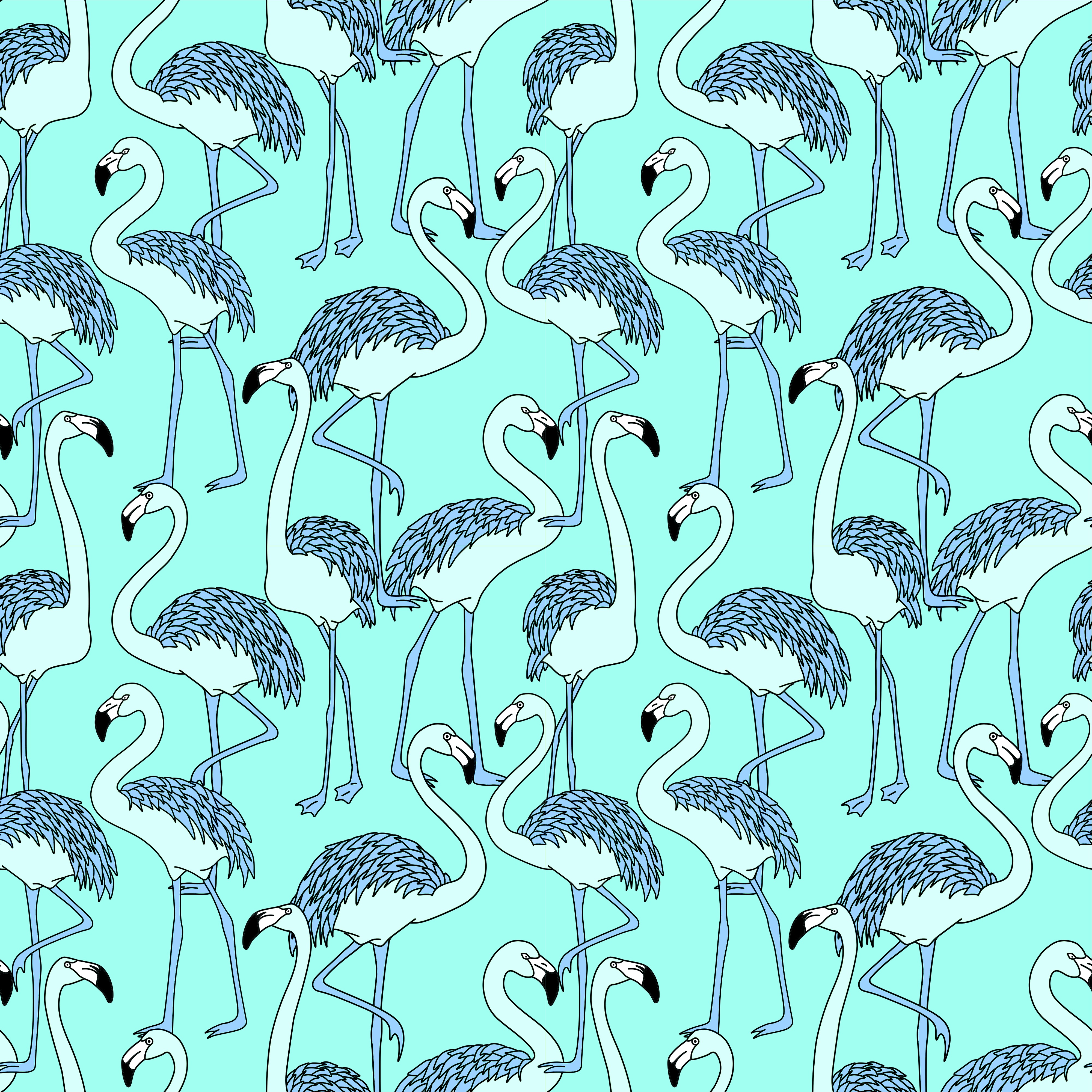 Download mobile wallpaper Flamingo, Patterns, Texture, Birds, Art for free.