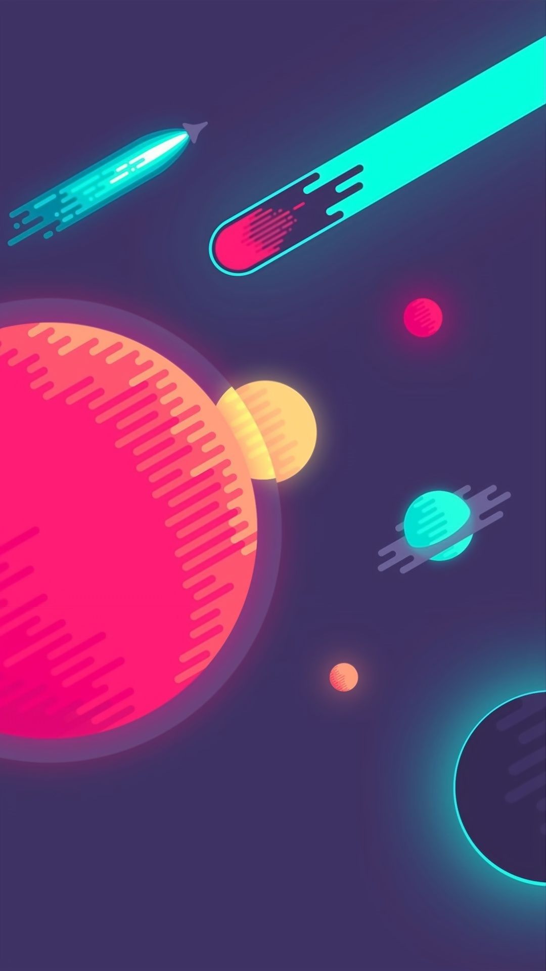Download mobile wallpaper Space, Planet, Artistic, Cosmos, Comet, Minimalist for free.