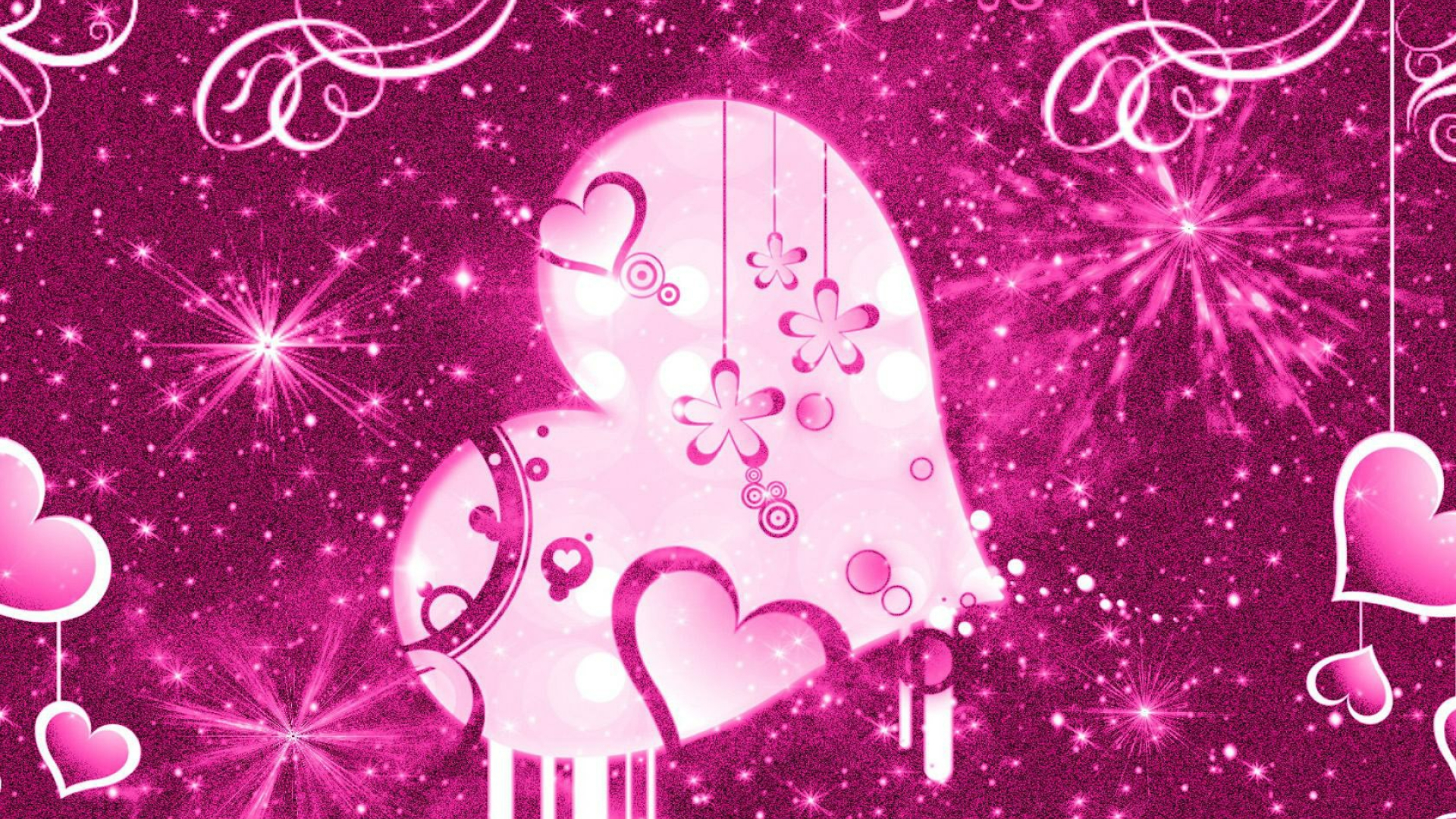 Download mobile wallpaper Pink, Purple, Heart, Artistic for free.