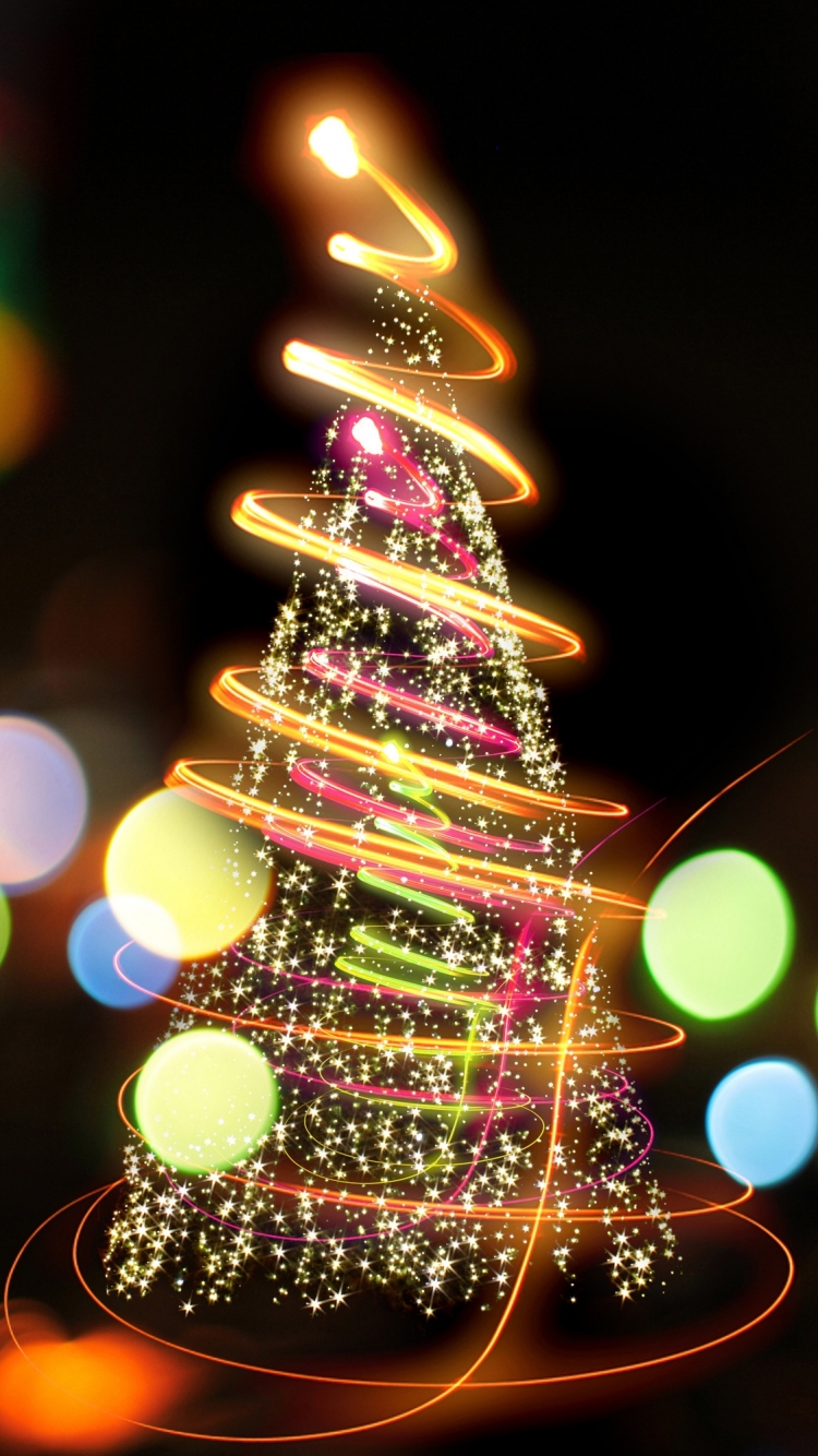 Download mobile wallpaper Christmas, Holiday, Christmas Tree, Christmas Lights for free.