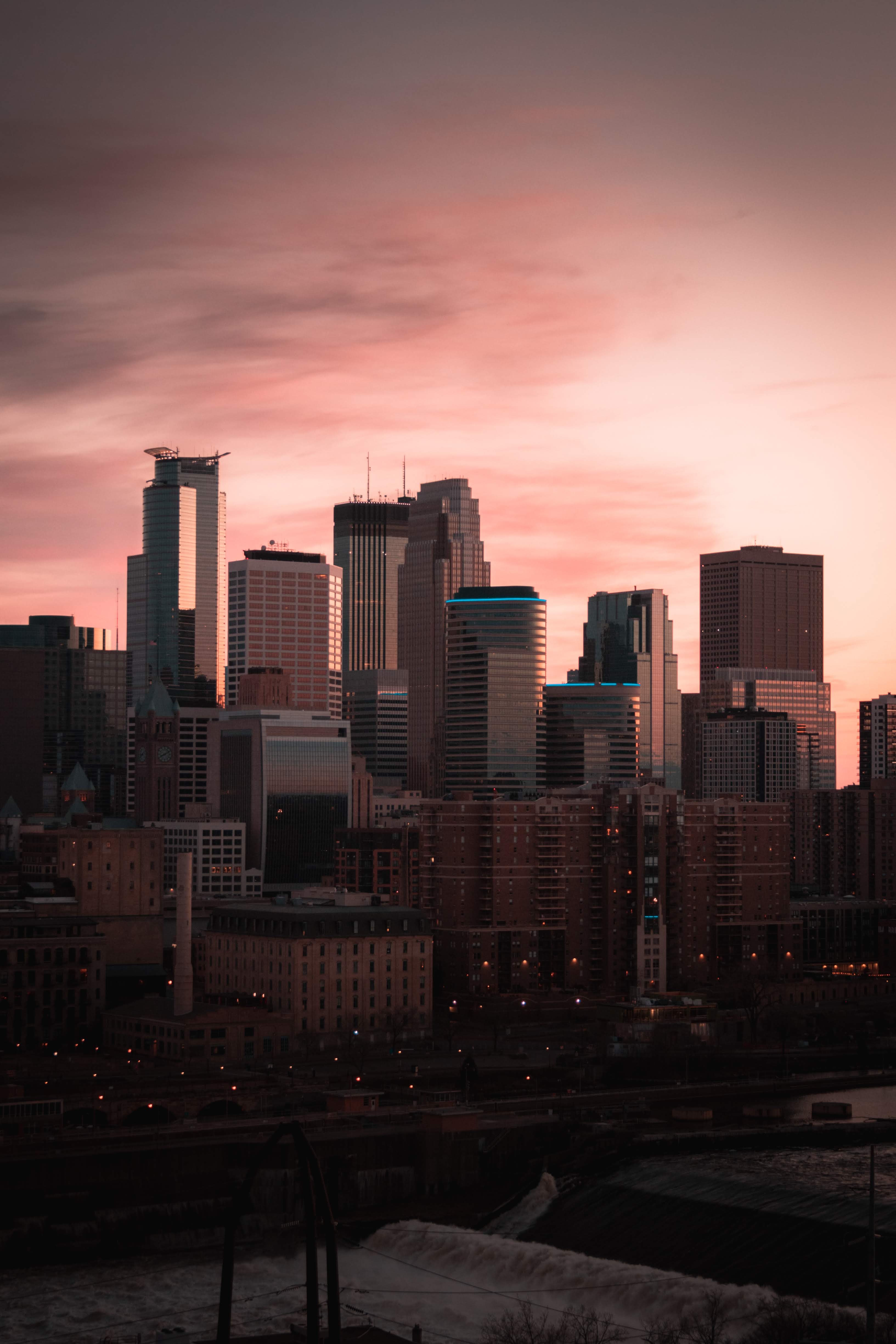 Full HD Wallpaper cities, sunset, twilight, city, building, view from above, dusk