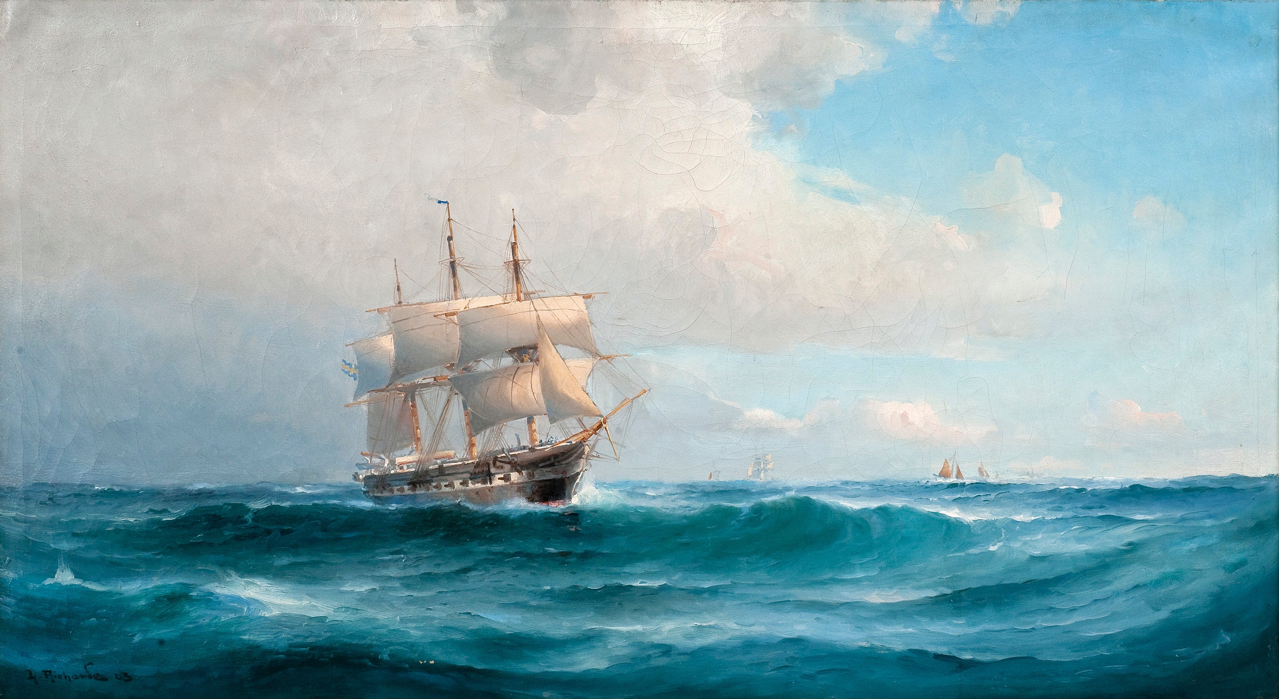 oil painting, painting, artistic, ship