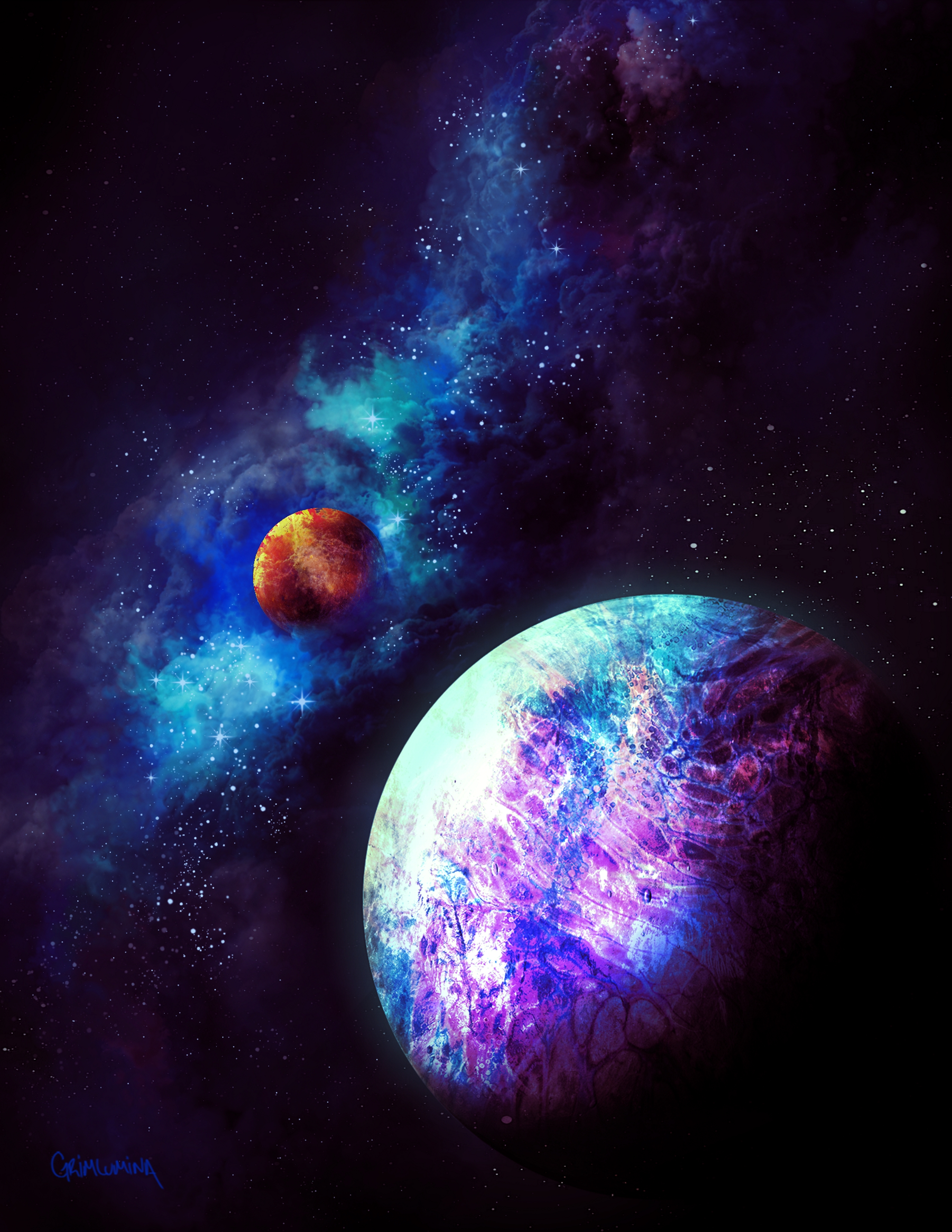 Download mobile wallpaper Planets, Nebula, Universe, Galaxy for free.