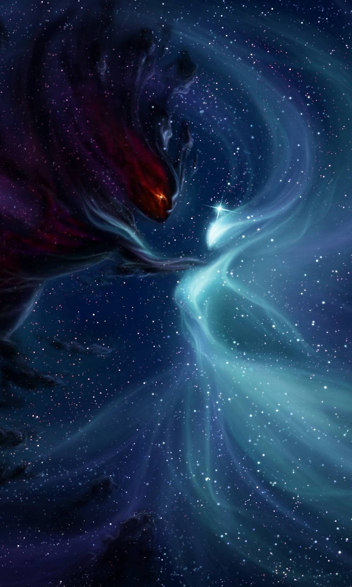 Download mobile wallpaper Stars, Nebula, Space, Creature, Sci Fi for free.