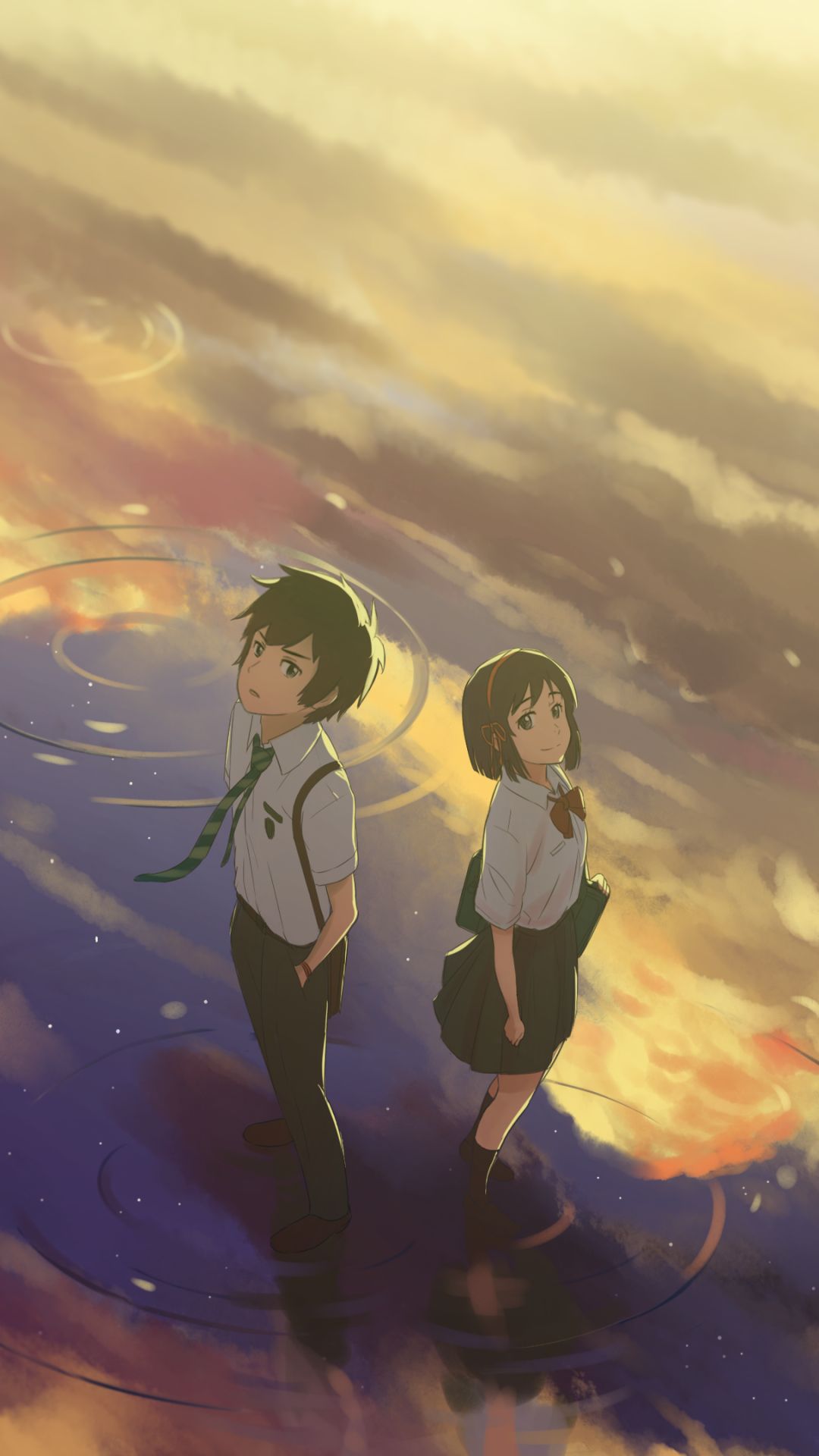 Handy-Wallpaper Animes, Your Name Gestern Heute Und Für Immer, Kimi No Na Wa, Mitsuha Miyamizu, Taki Tachibana kostenlos herunterladen.