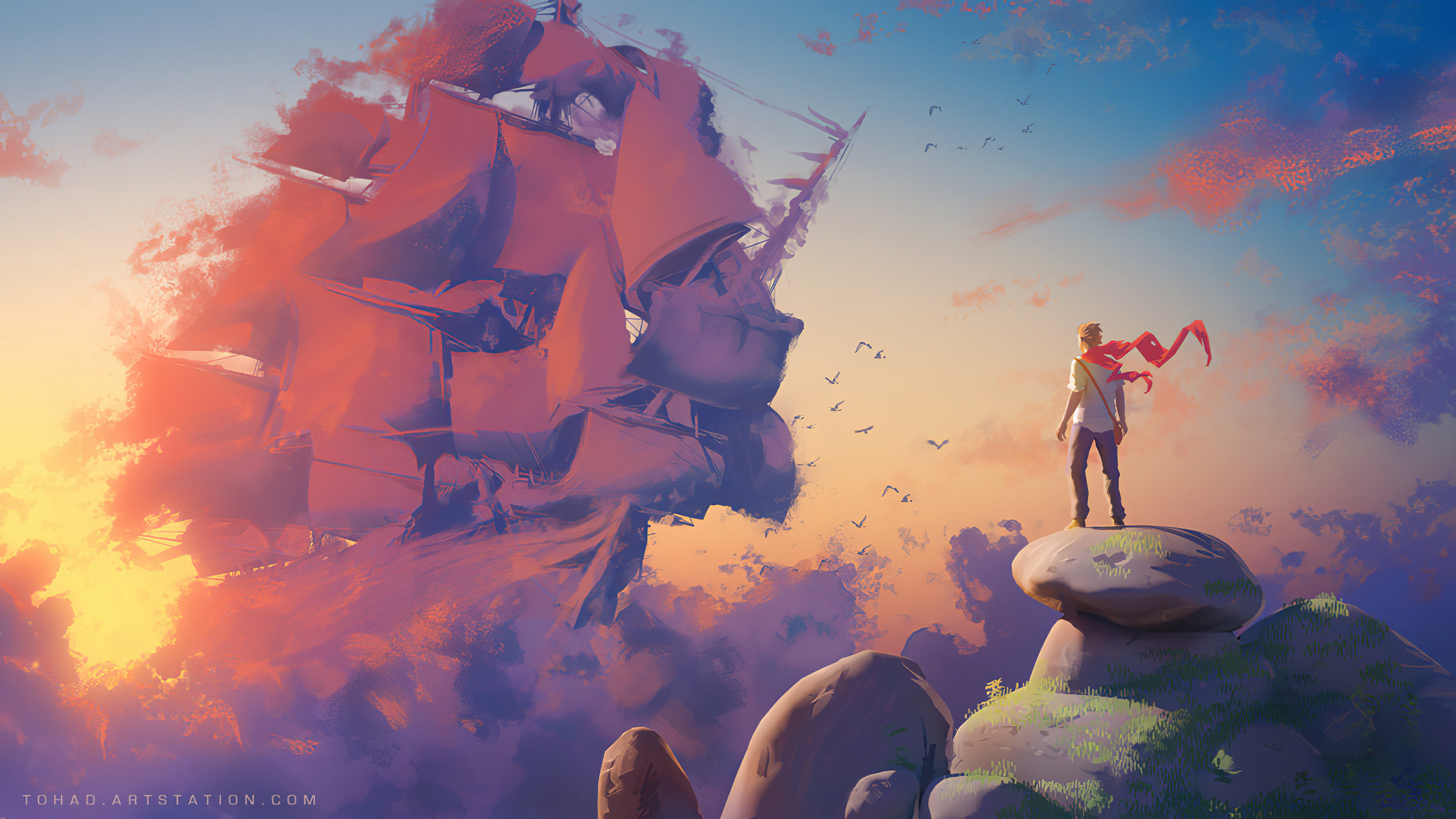 Free download wallpaper Fantasy, Ship on your PC desktop