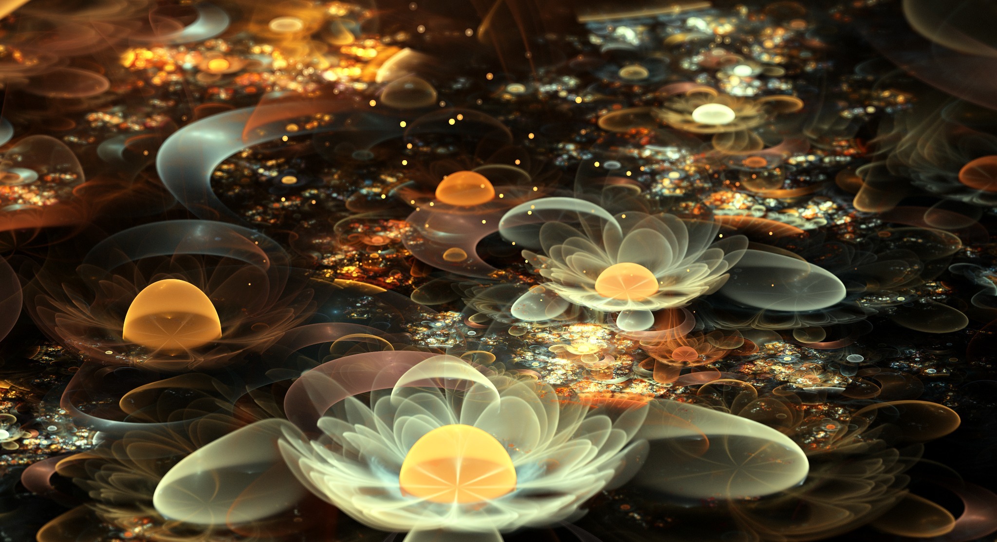 Download mobile wallpaper Abstract, Flower, 3D, Fractal, Cgi for free.