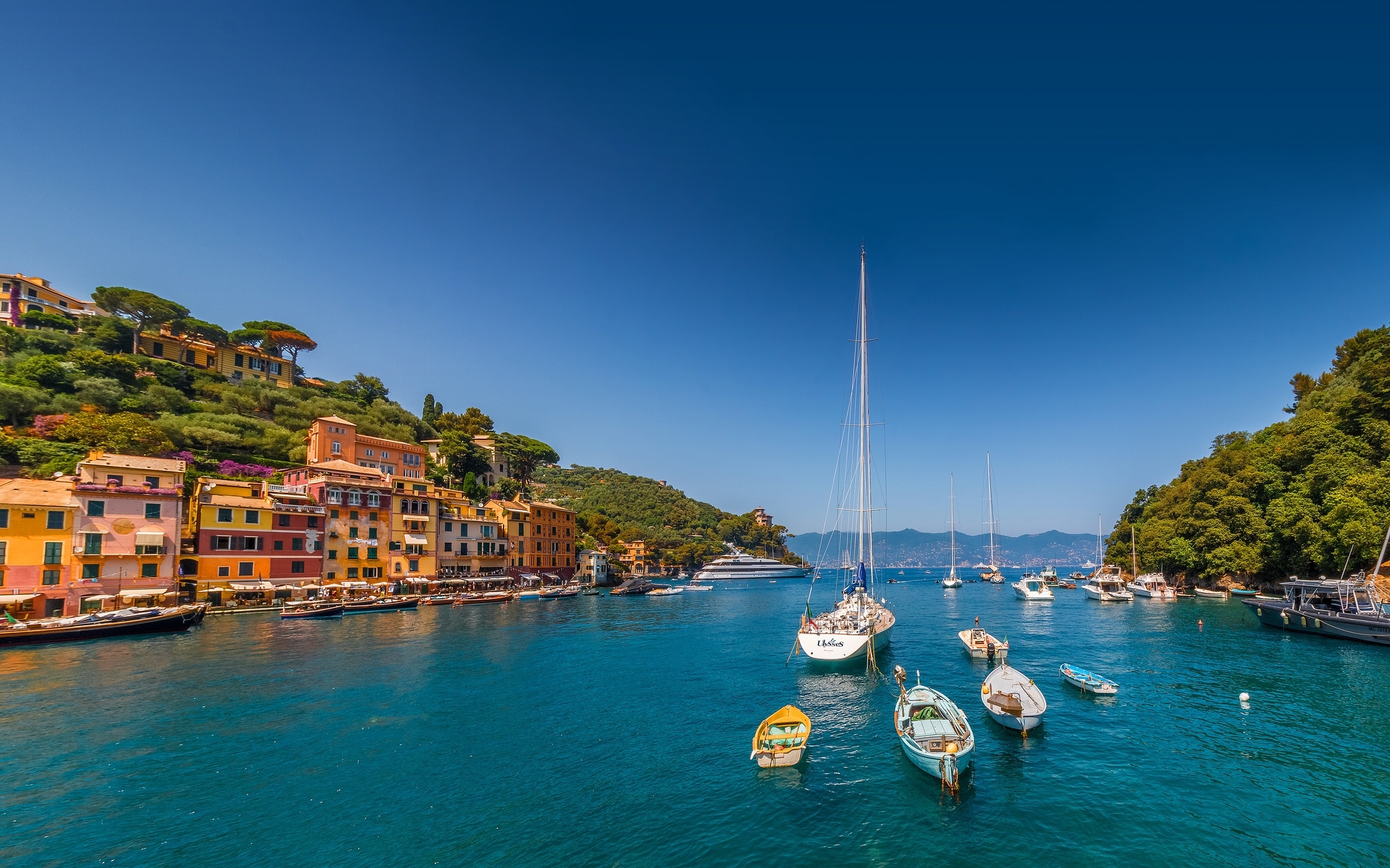 portofino, man made, boat, colorful, colors, house, italy, ocean, towns