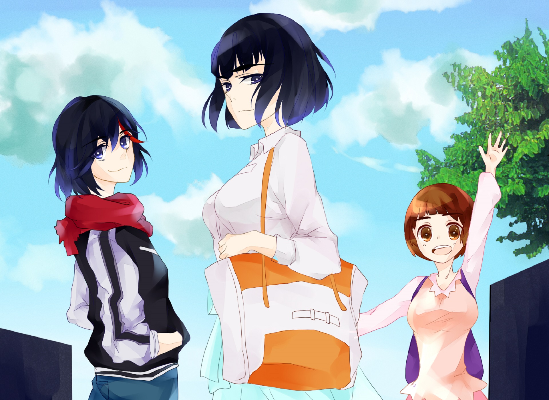 Descarga gratuita de fondo de pantalla para móvil de Animado, Ryūko Matoi, Kiru Ra Kiru: Kill La Kill, Satsuki Kiryūin, Mako Mankanshoku.