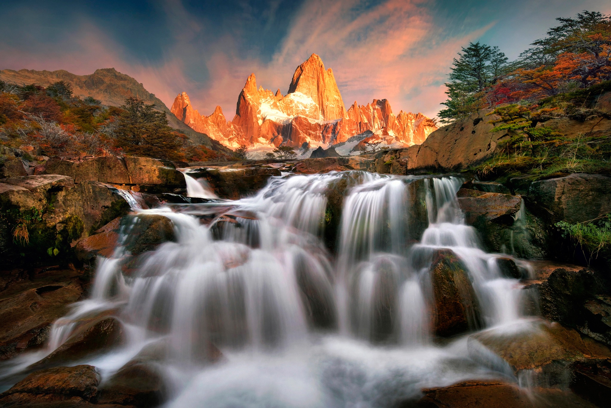 Free download wallpaper Waterfalls, Mountain, Waterfall, Earth on your PC desktop