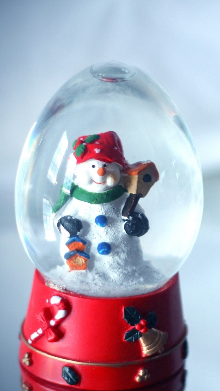 Download mobile wallpaper Winter, Snow, Snowman, Christmas, Holiday, Snow Globe for free.