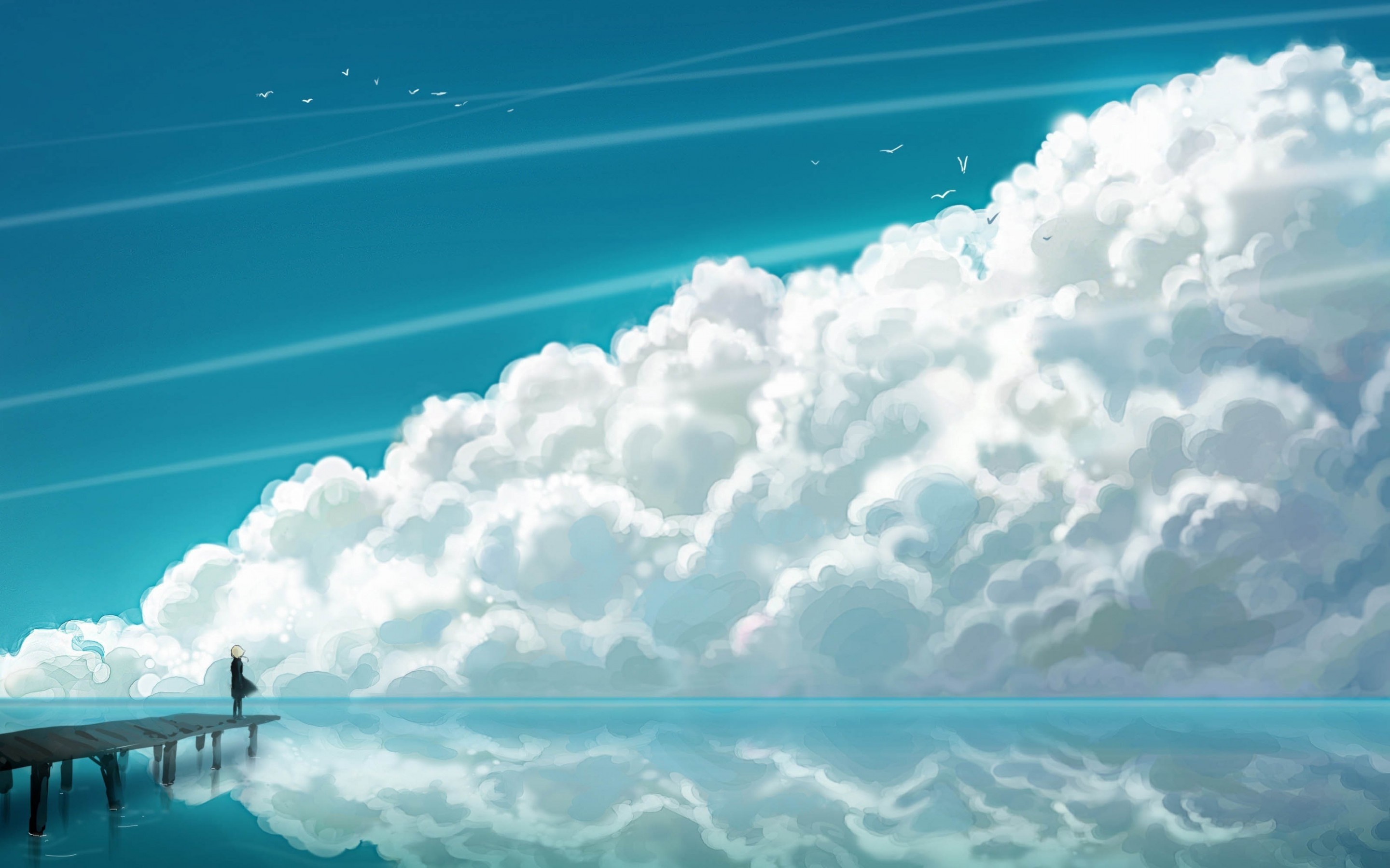 Free download wallpaper Anime, Sky, Original on your PC desktop