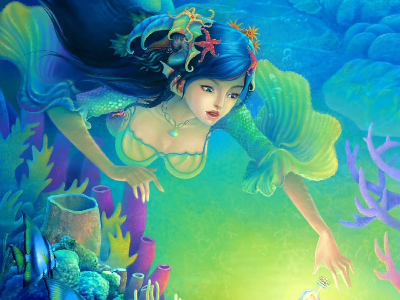Descarga gratuita de fondo de pantalla para móvil de Fantasía, Sirena.