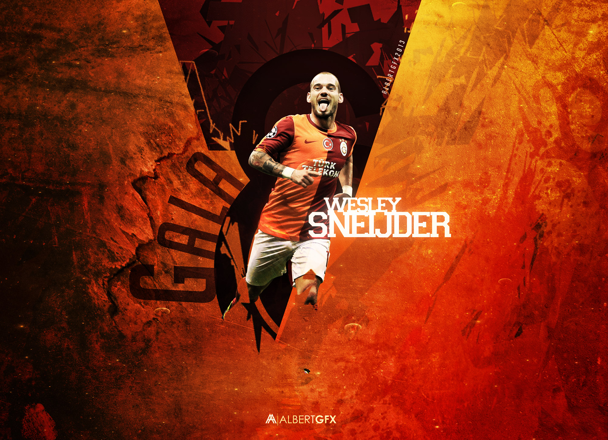 Laden Sie Wesley Sneijder HD-Desktop-Hintergründe herunter