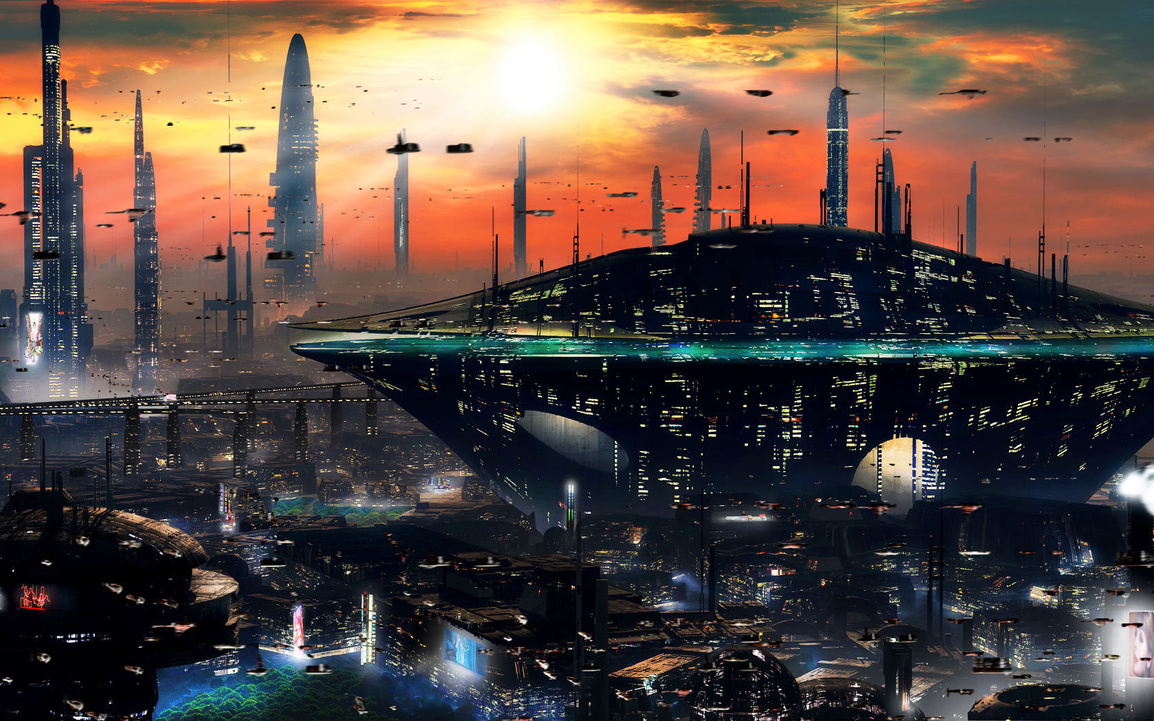 Free download wallpaper City, Sci Fi on your PC desktop