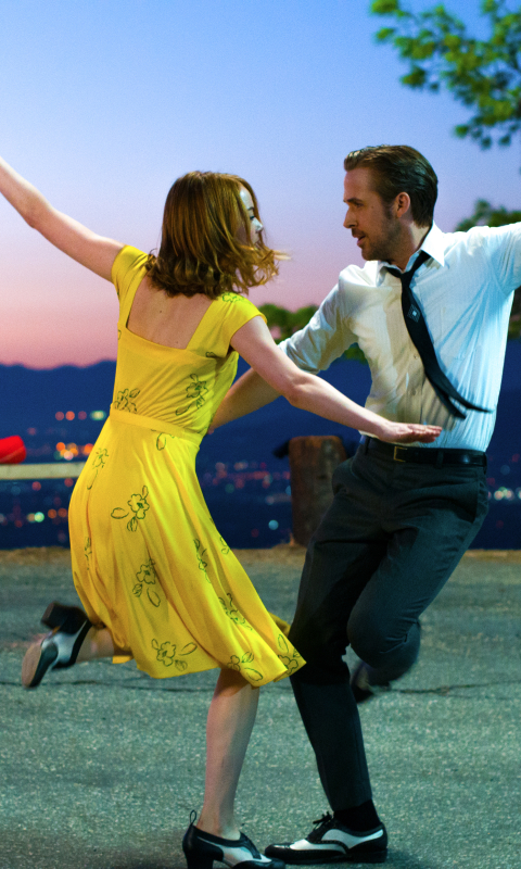 Handy-Wallpaper Ryan Gosling, Emma Stone, Tanzen, Filme, La La Land kostenlos herunterladen.