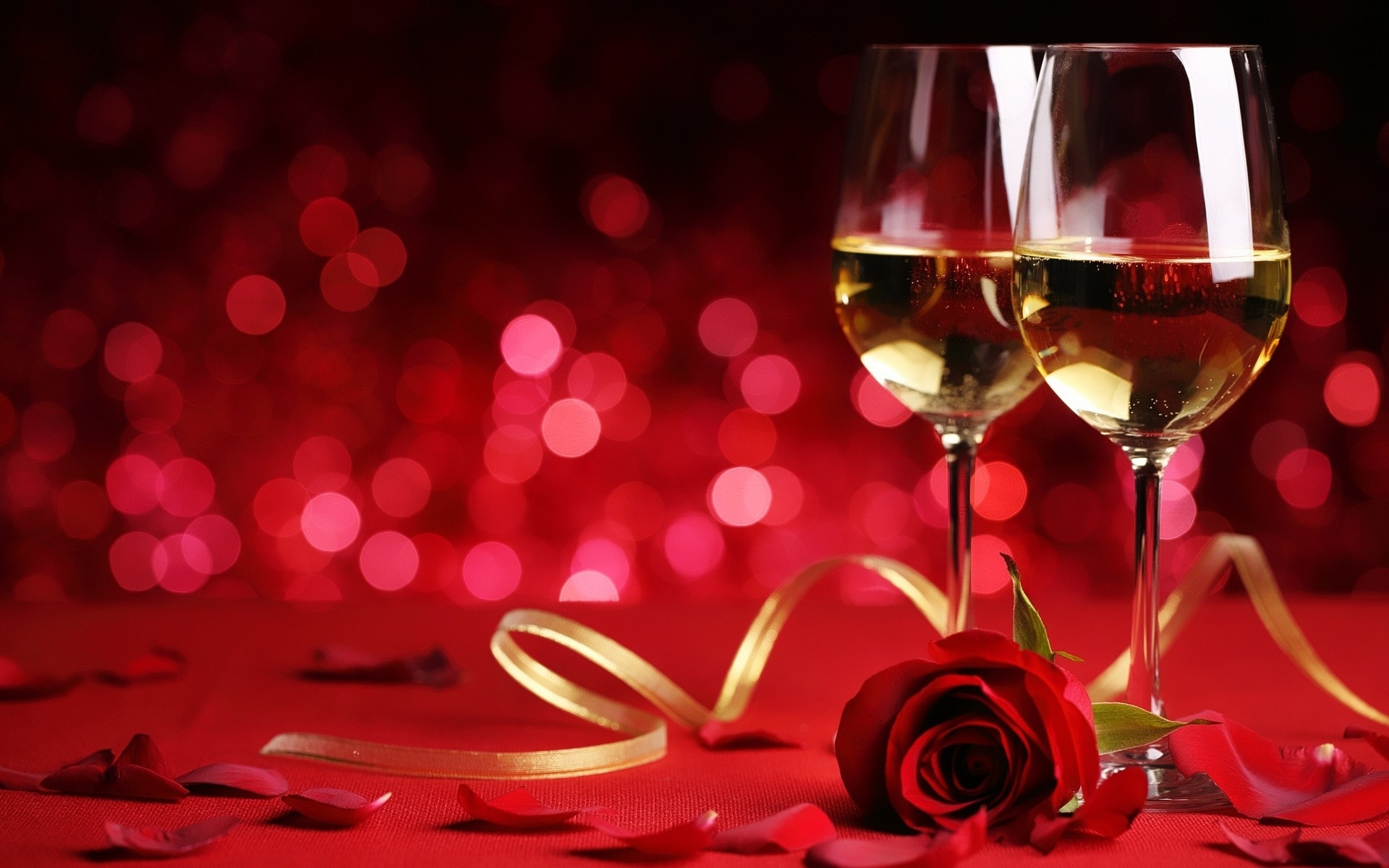 Handy-Wallpaper Wein, Valentinstag, Rose, Bokeh, Nahrungsmittel, Sekt kostenlos herunterladen.